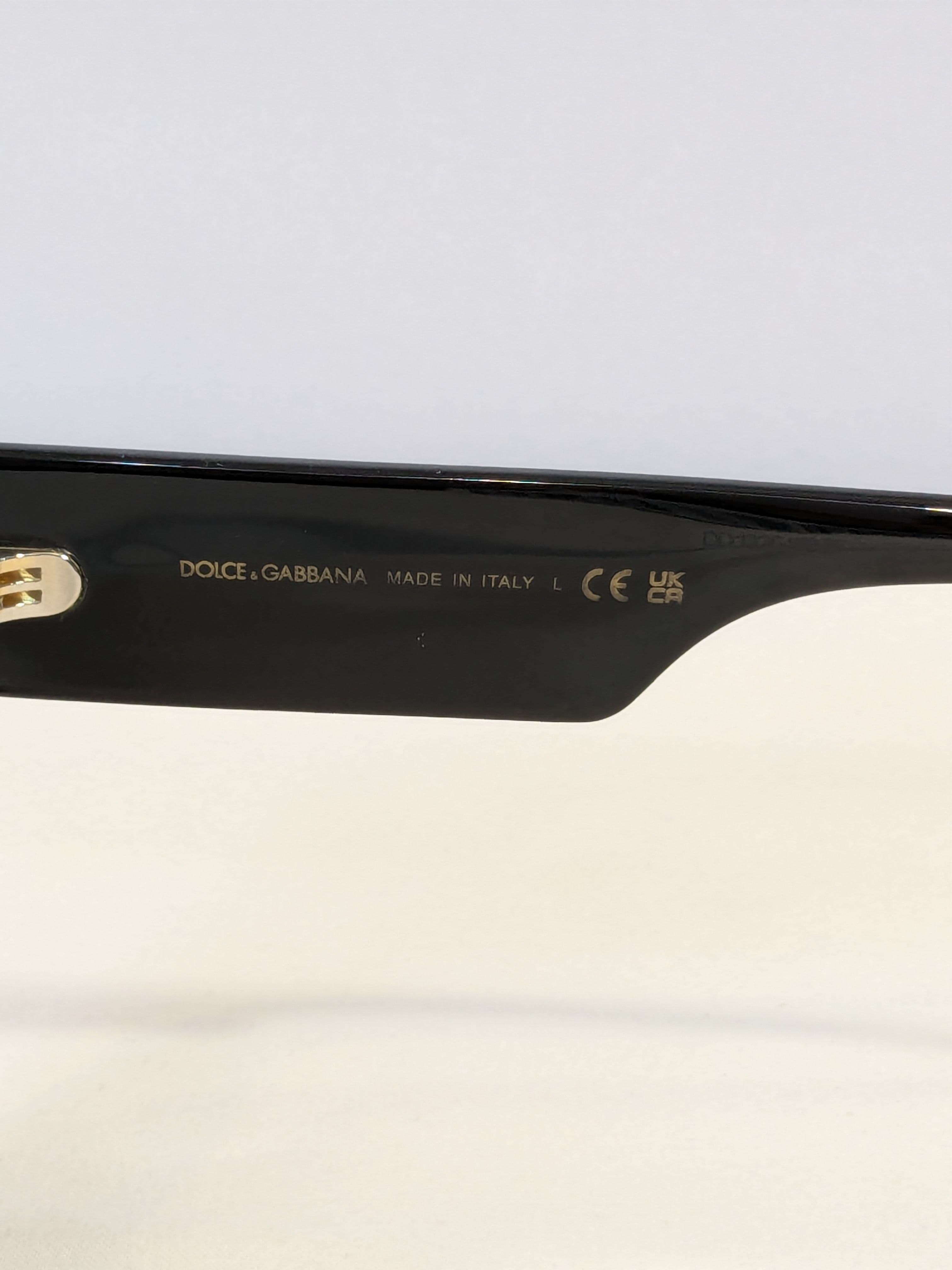 Dolce & Gabbana Leopard Cat-Eye Sunglasses with Dark Gradient Lenses and Gold DG Logo Temples - Thumbnail 6