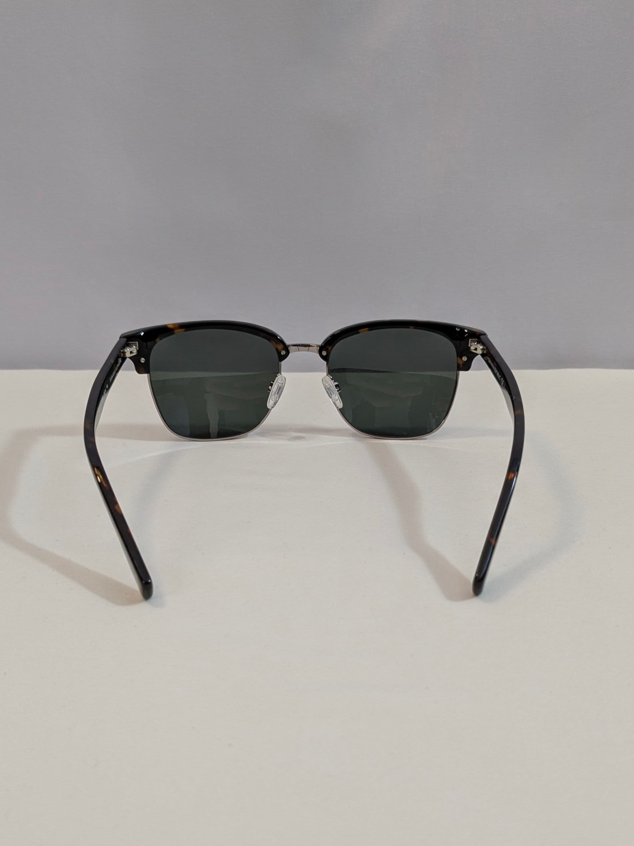 Banana Republic Tortoise Clubmaster Sunglasses with Solid Dark Green Lenses - Thumbnail 5