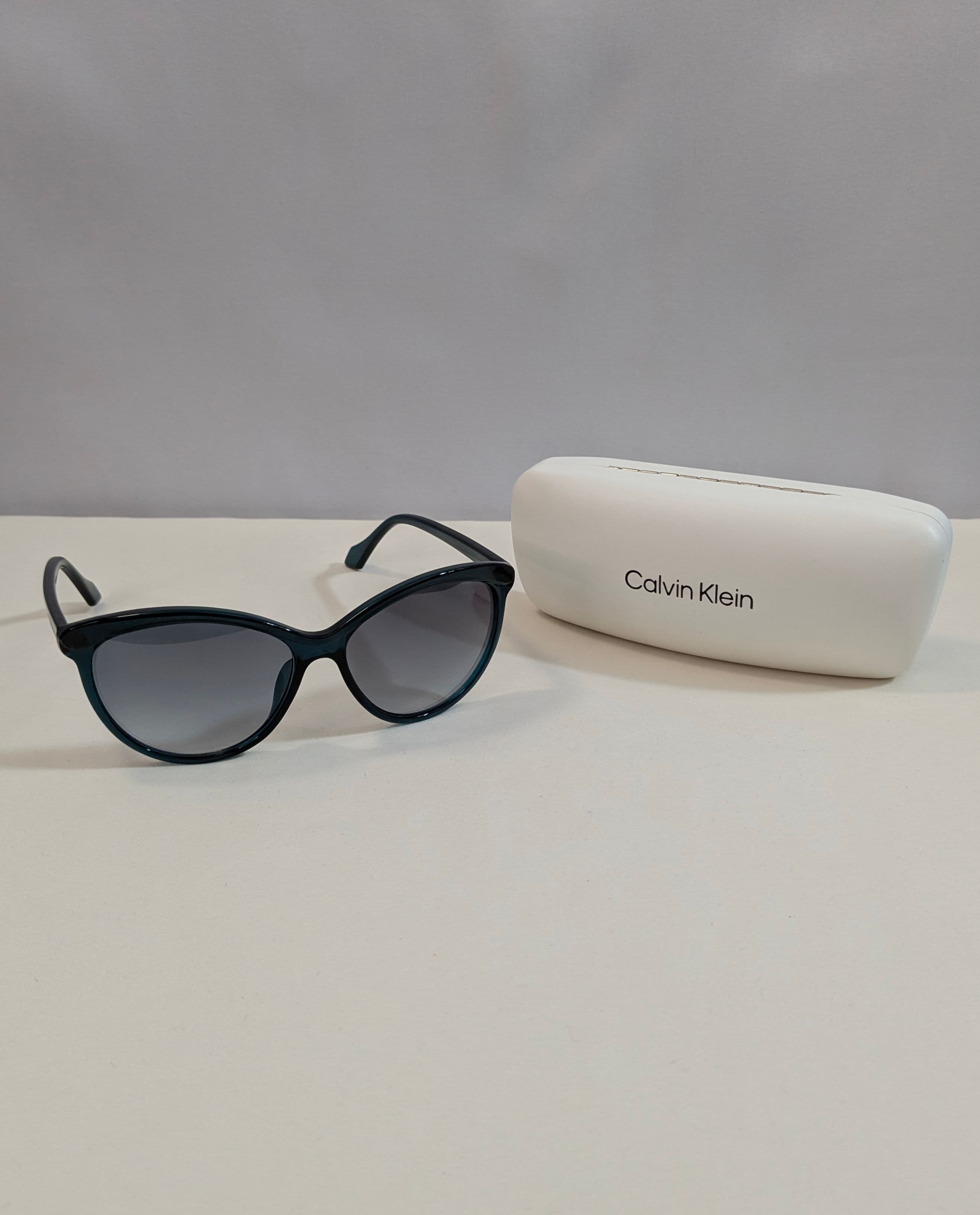 Calvin Klein Turquoise Cat Eye Sunglasses w/Gray Gradient Lenses