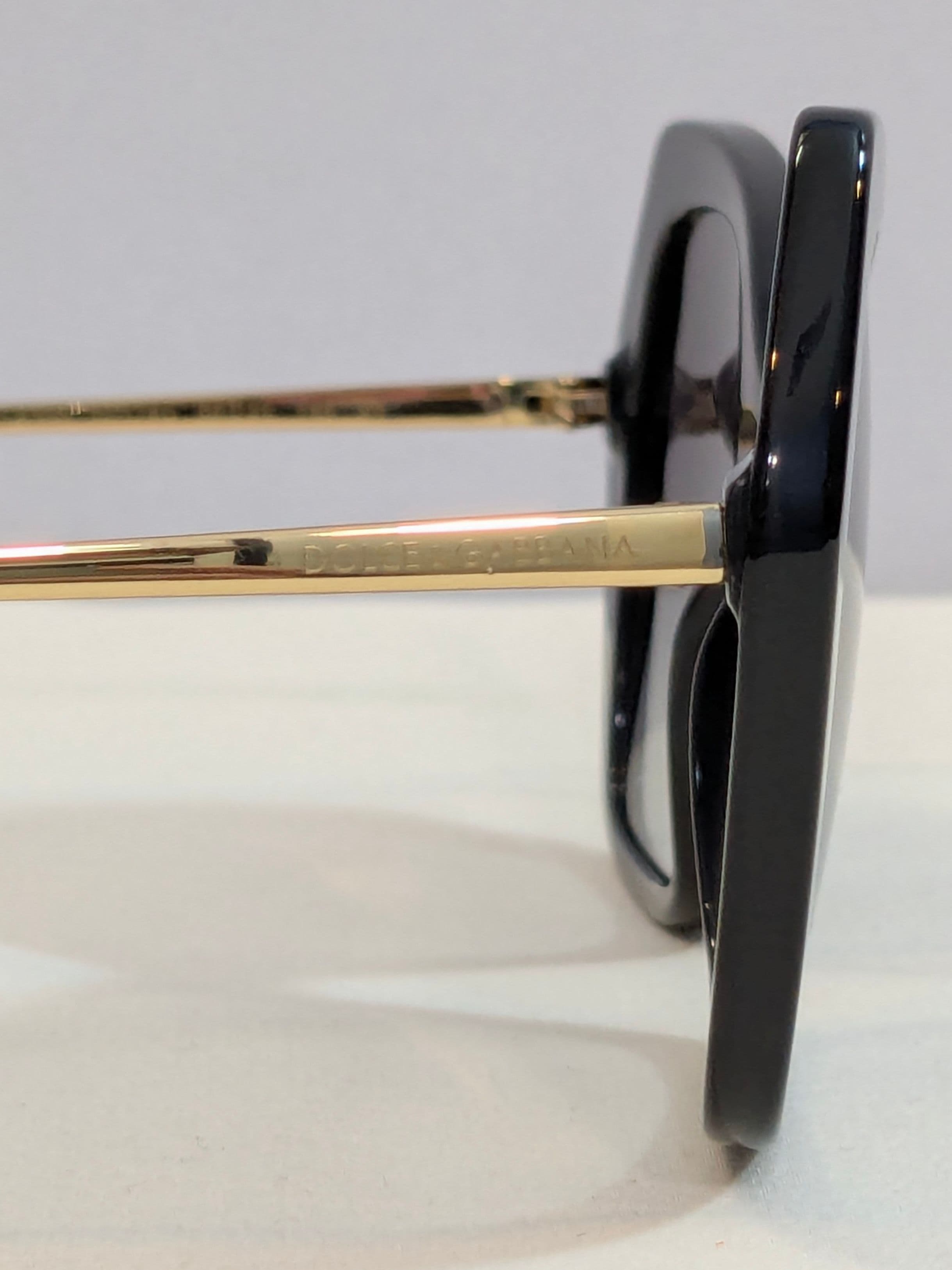 Dolce & Gabbana Oversized Black Geometric Sunglasses with Gray Gradient Lenses - Thumbnail 5