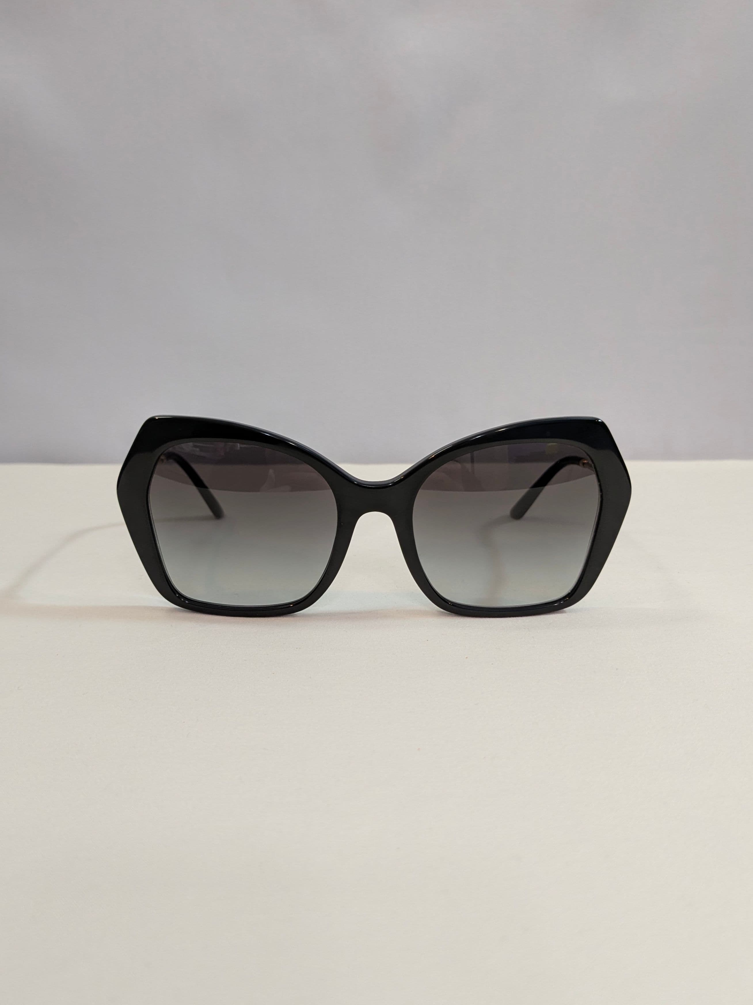 Dolce & Gabbana Oversized Black Geometric Sunglasses with Gray Gradient Lenses - Thumbnail 2