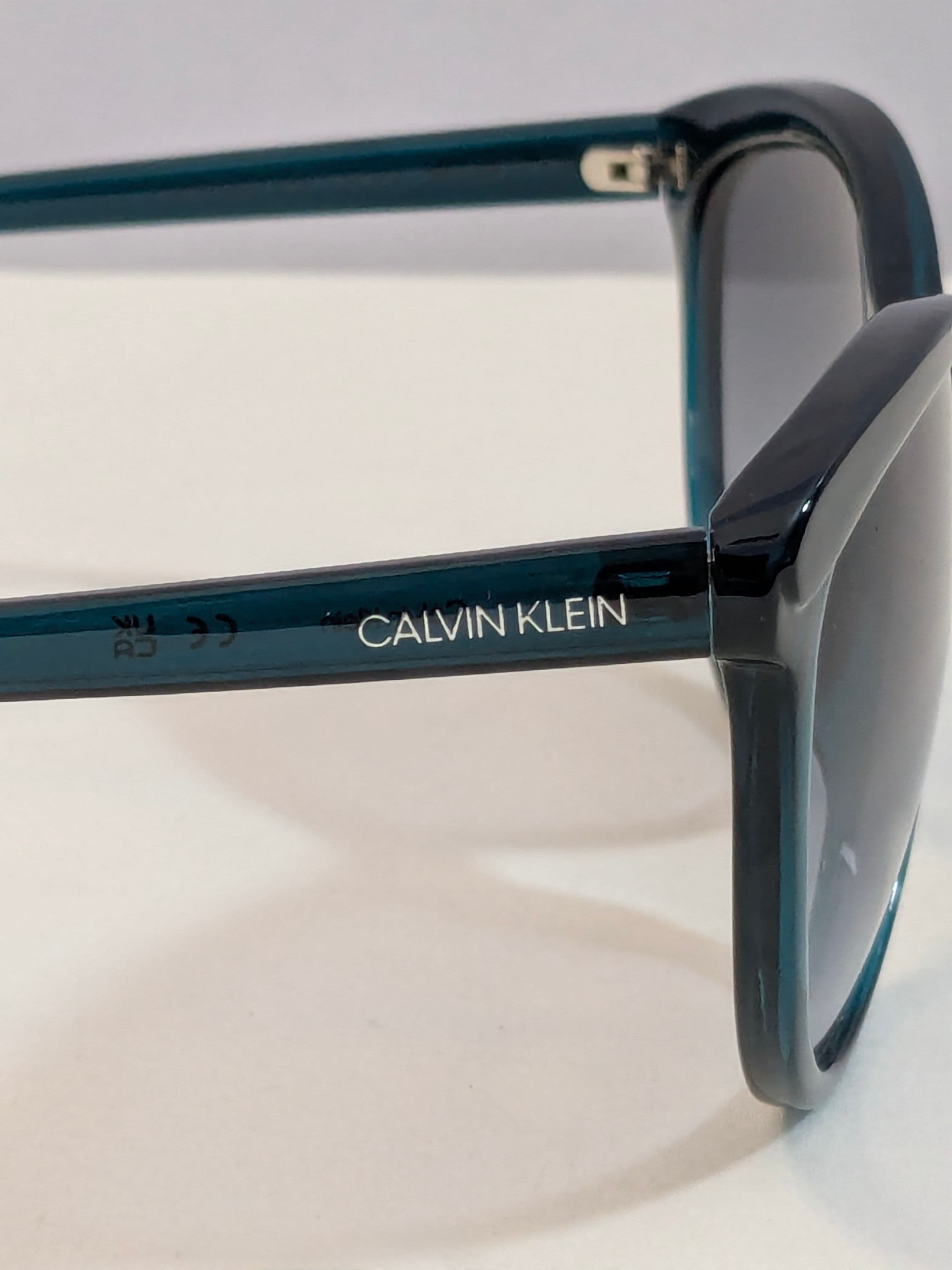 Calvin Klein Turquoise Cat Eye Sunglasses w/Gray Gradient Lenses - Thumbnail 3