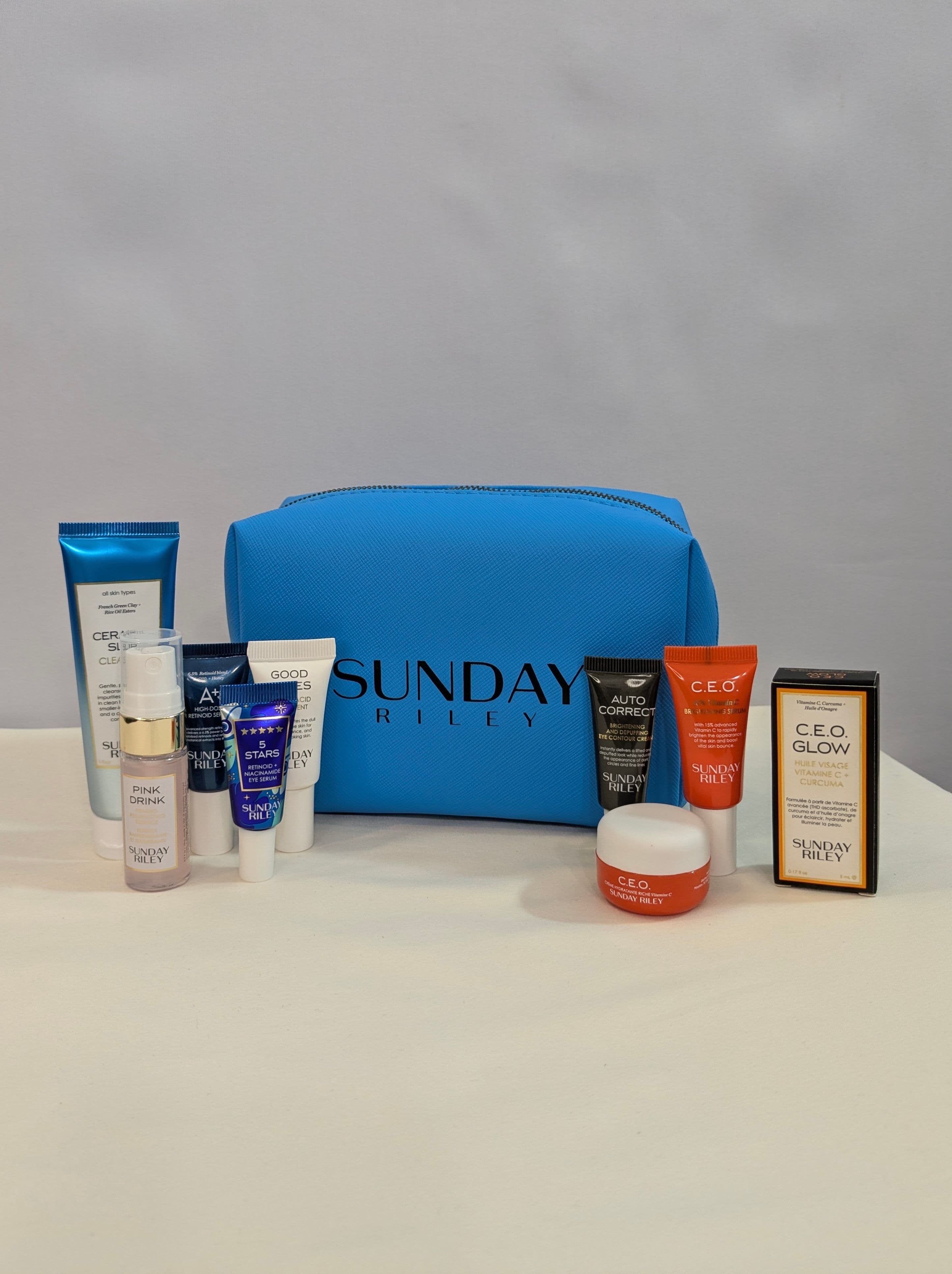 Sunday Riley Mini Skincare Set with Vitamin C, Retinoid + Lactic Acid Treatments (+More)