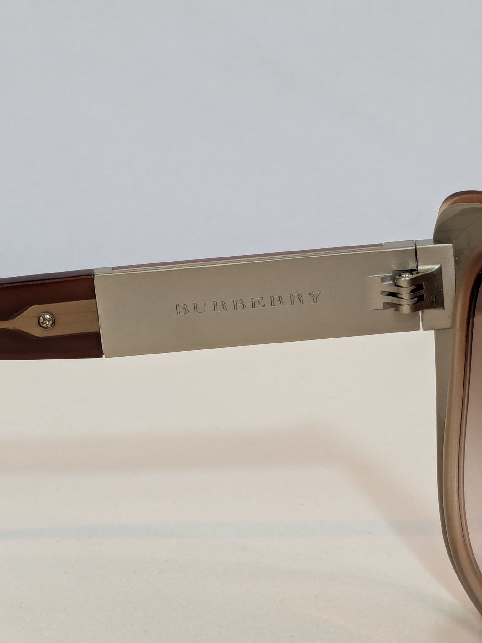 Burberry Beige Taupe Cat Eye Sunglasses with Brown Gradient Lenses - Thumbnail 4