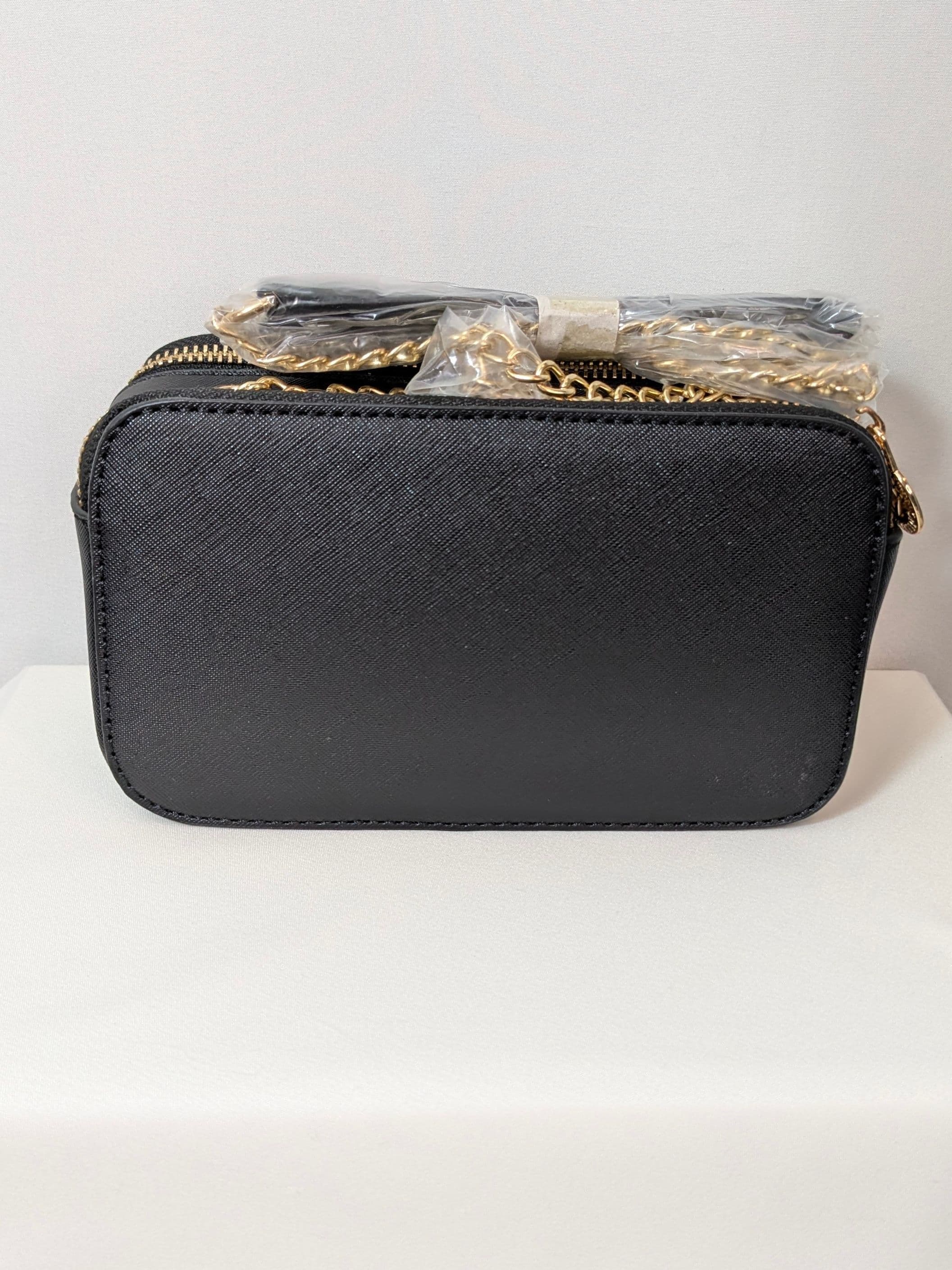 Valentino Orlandi Black Studded Camera Crossbody Bag with Gold Chain – Vegan Leather – NWT - Thumbnail 2