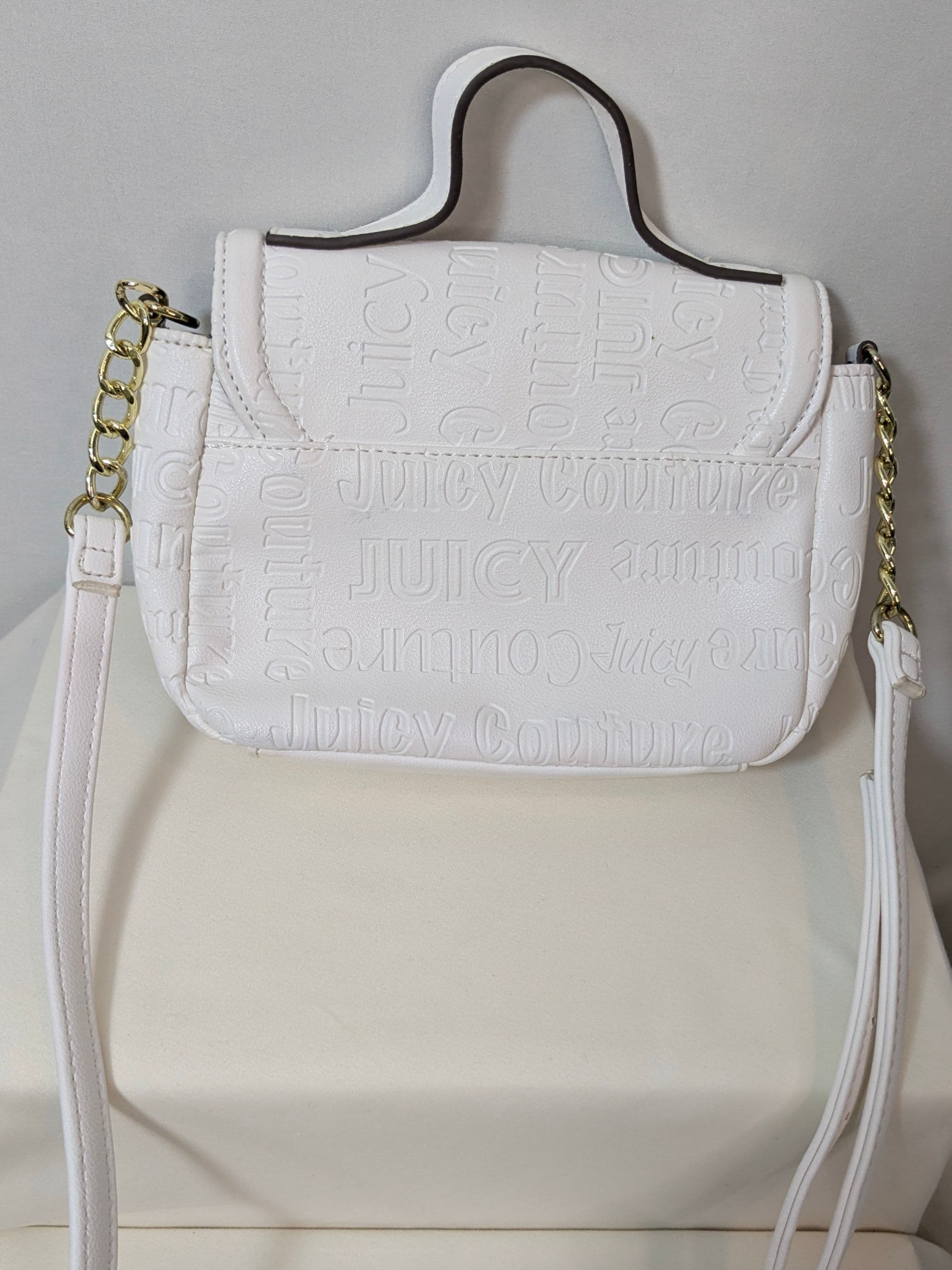 Juicy Couture White Embossed Logo Mini Y2K Top-Handle Crossbody - Thumbnail 2