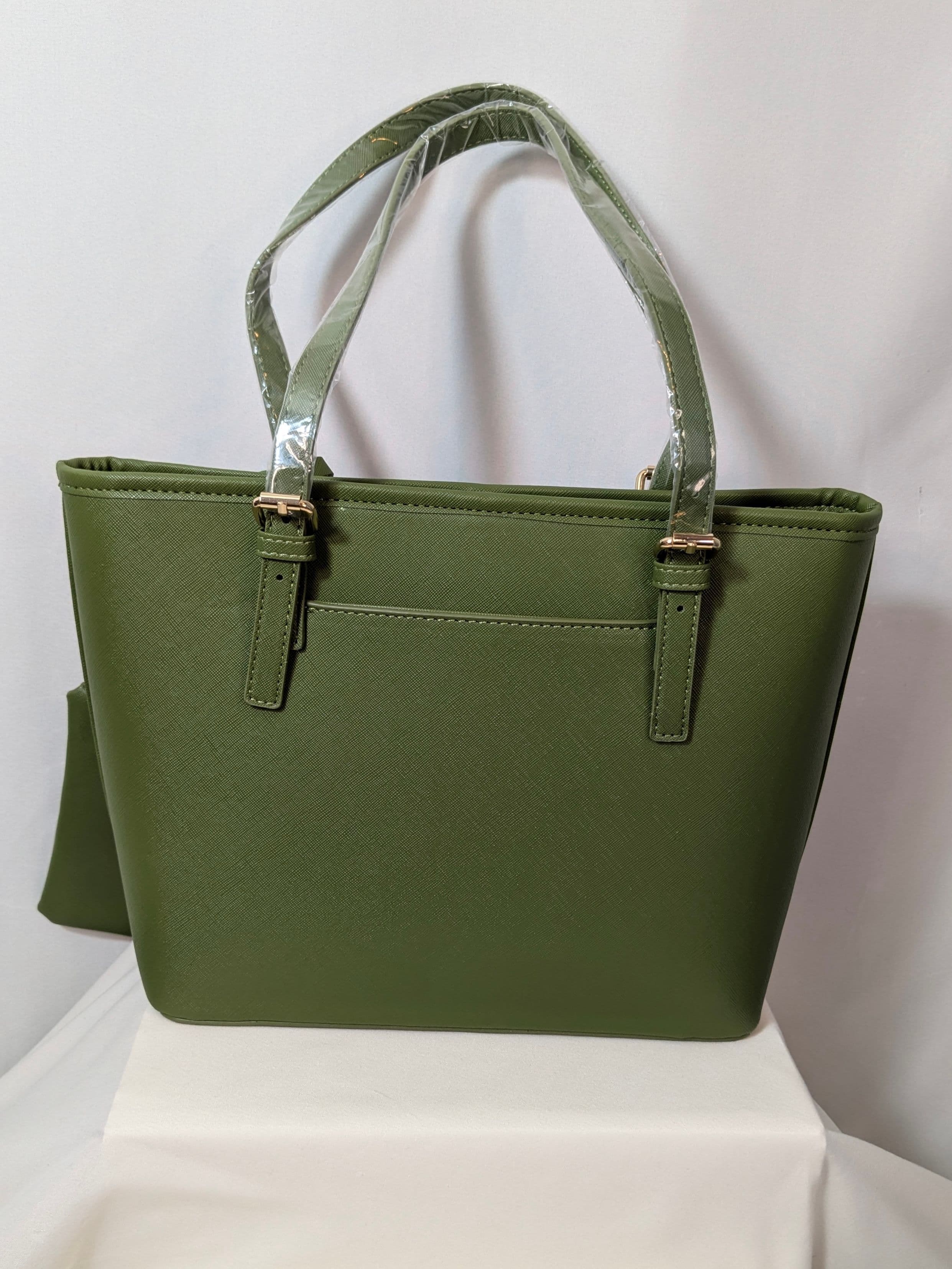 Valentino Orlandi Forest Green Structured Tote with Matching Pouch — NWT - Thumbnail 2