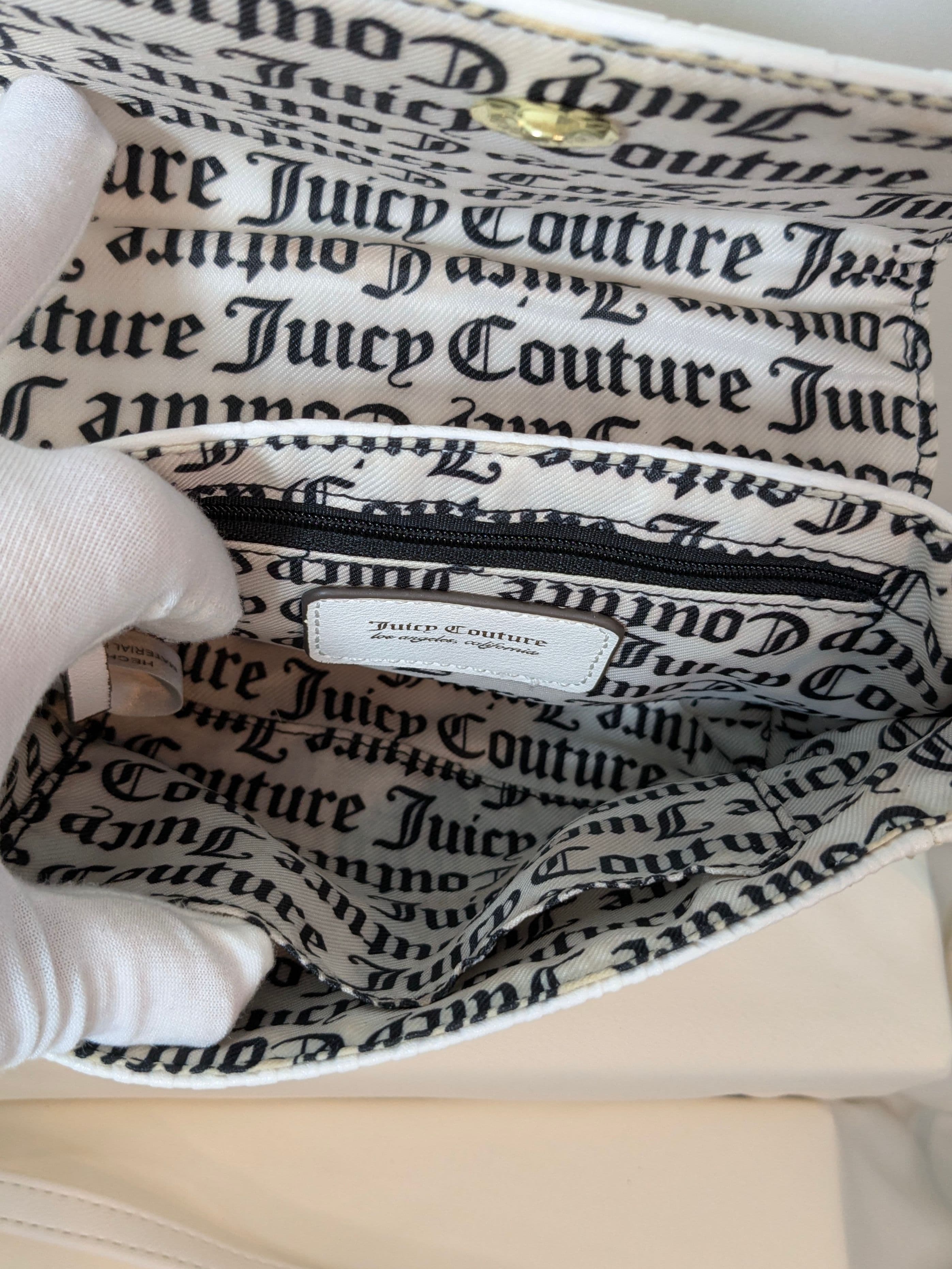 Juicy Couture White Embossed Logo Mini Y2K Top-Handle Crossbody - Thumbnail 3