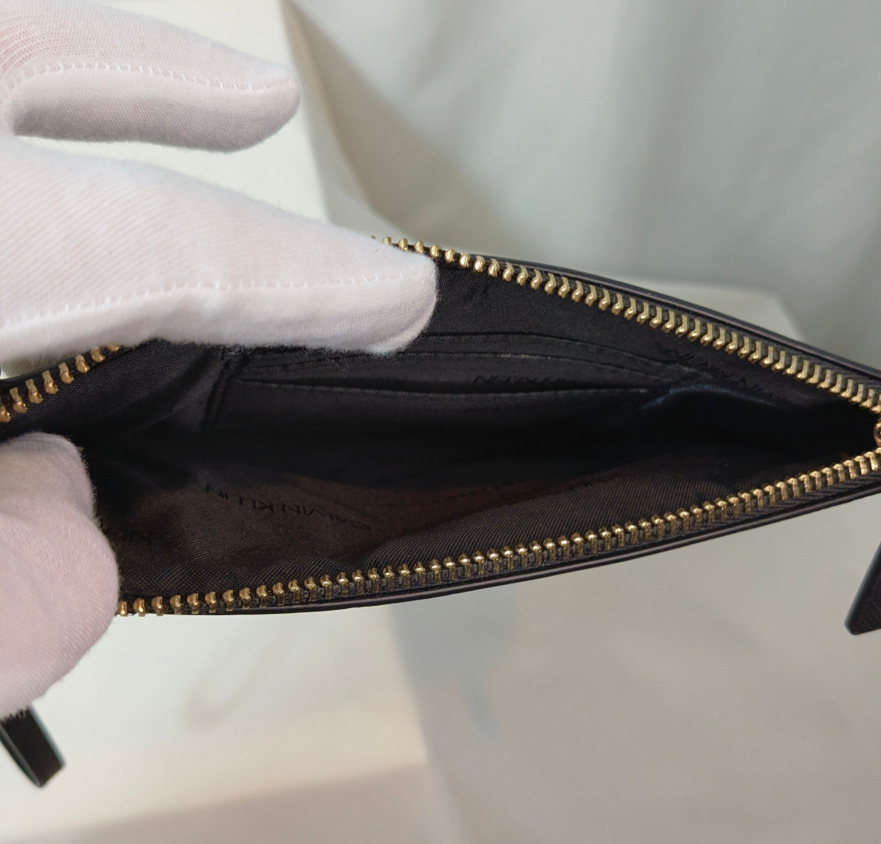 Calvin Klein Black Saffiano Wristlet with Gold Logo - Thumbnail 3