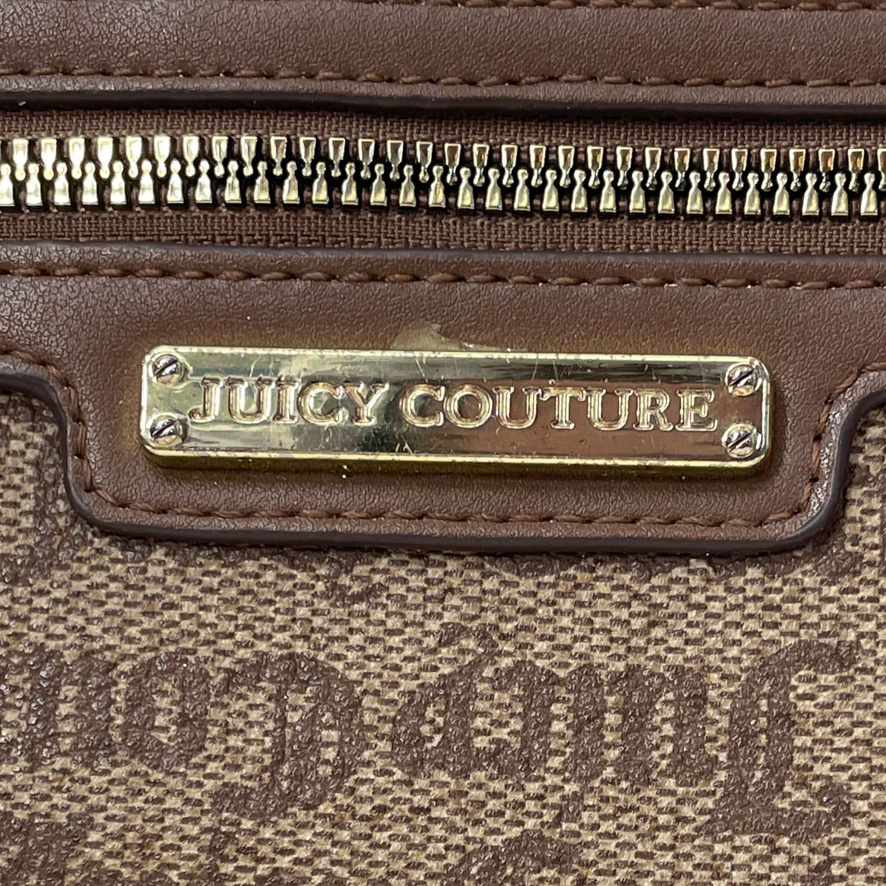 Juicy Couture Brown Monogram Zip-Around Wallet with Crown Charm & Front Zip Pocket UI I - Thumbnail 5