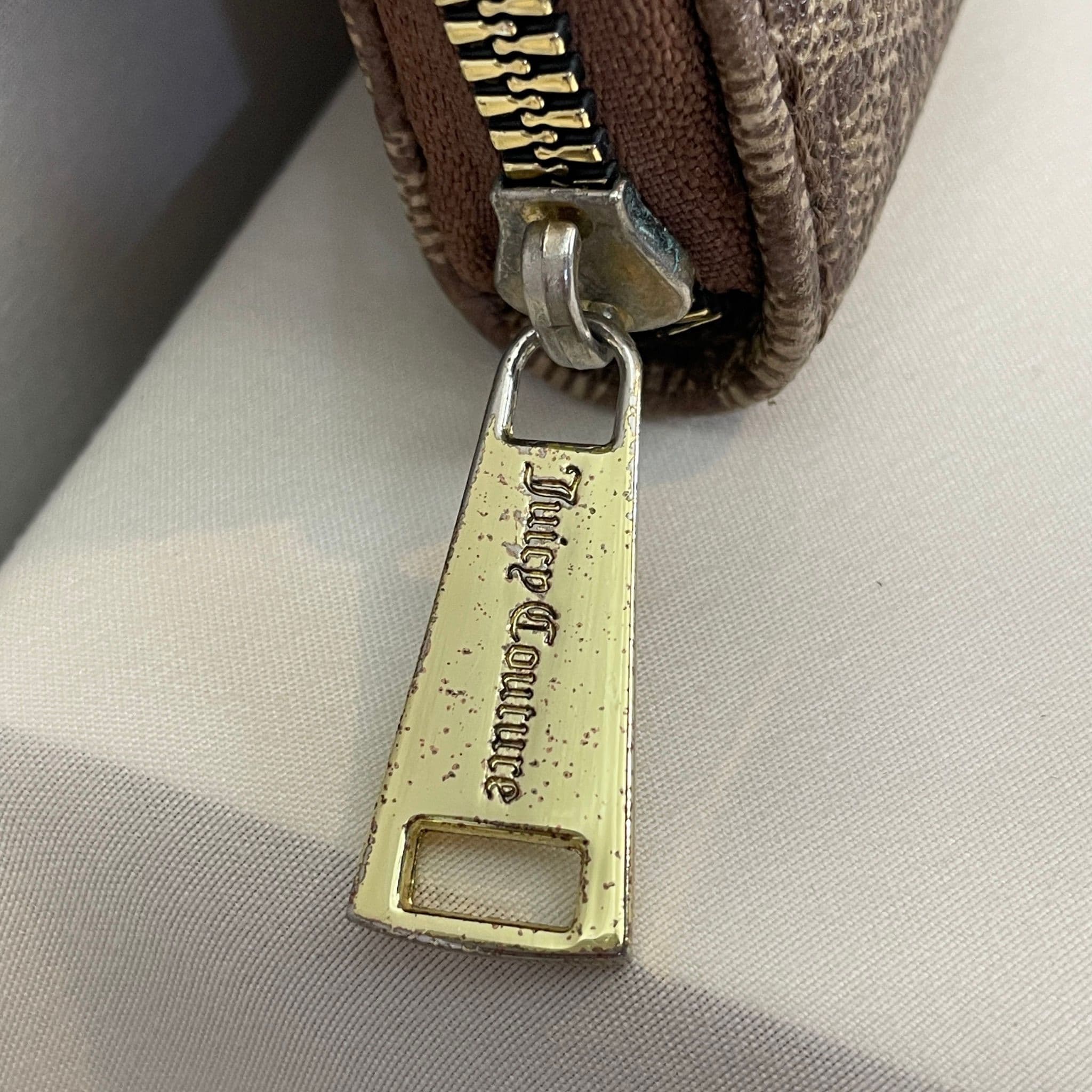 Juicy Couture Brown Monogram Zip-Around Wallet with Crown Charm & Front Zip Pocket UI I - Thumbnail 7