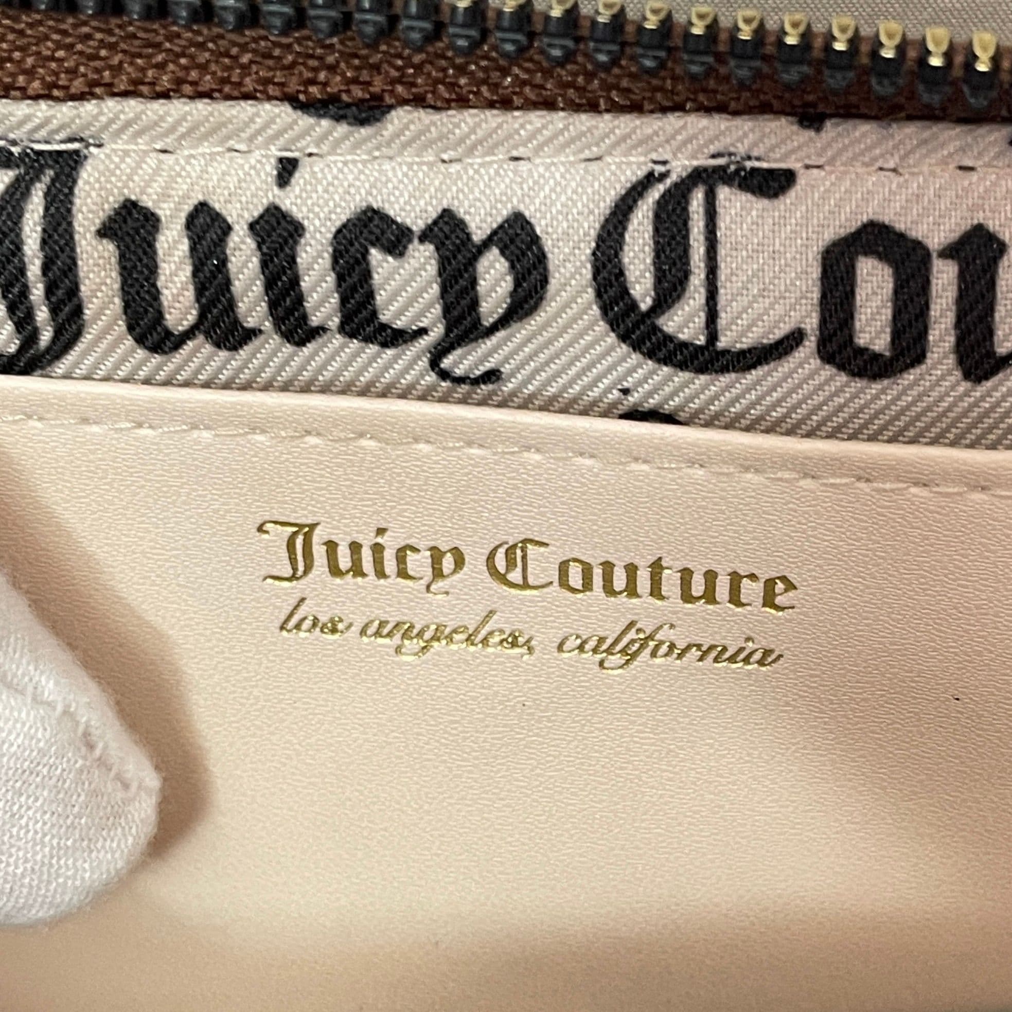 Juicy Couture Brown Monogram Zip-Around Wallet with Crown Charm & Front Zip Pocket UI I - Thumbnail 4