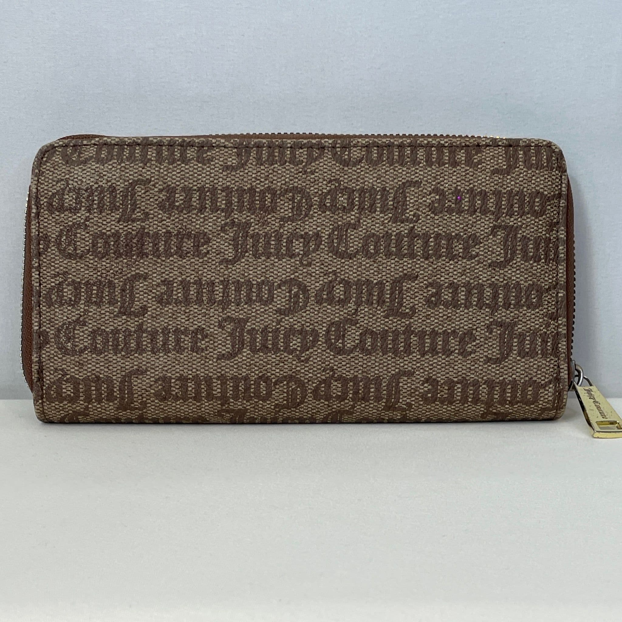Juicy Couture Brown Monogram Zip-Around Wallet with Crown Charm & Front Zip Pocket UI I - Thumbnail 2