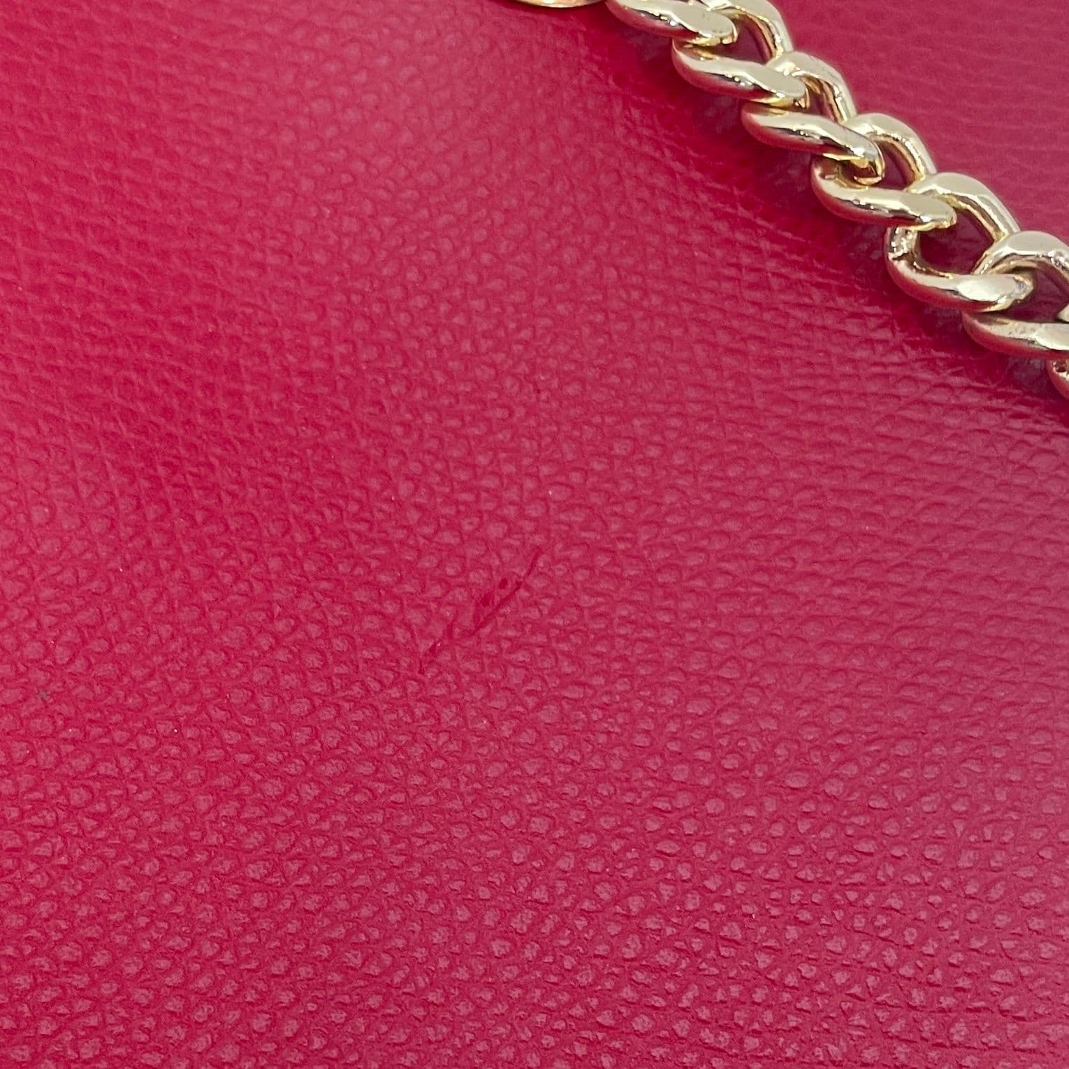 Valentino by Mario Valentino Red Leather Chain Strap Crossbody Shoulder Bag - Thumbnail 7