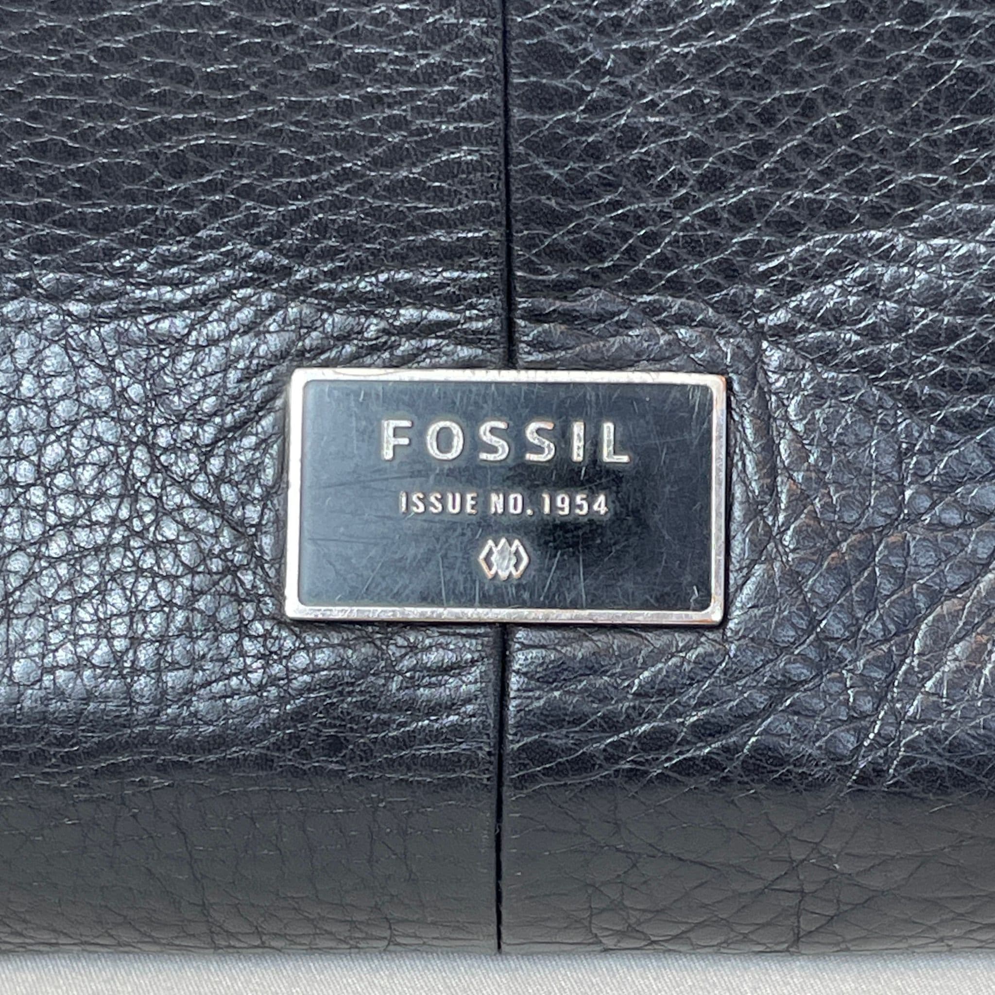 Fossil Black Leather Everyday Crossbody Bag With Silver Accents - Thumbnail 6