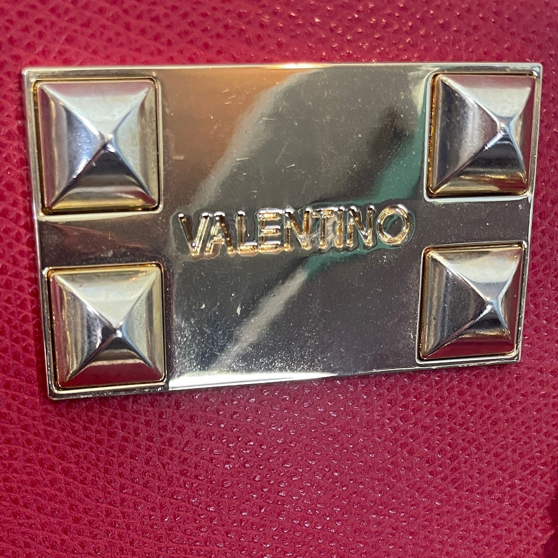 Valentino by Mario Valentino Red Leather Chain Strap Crossbody Shoulder Bag - Thumbnail 6