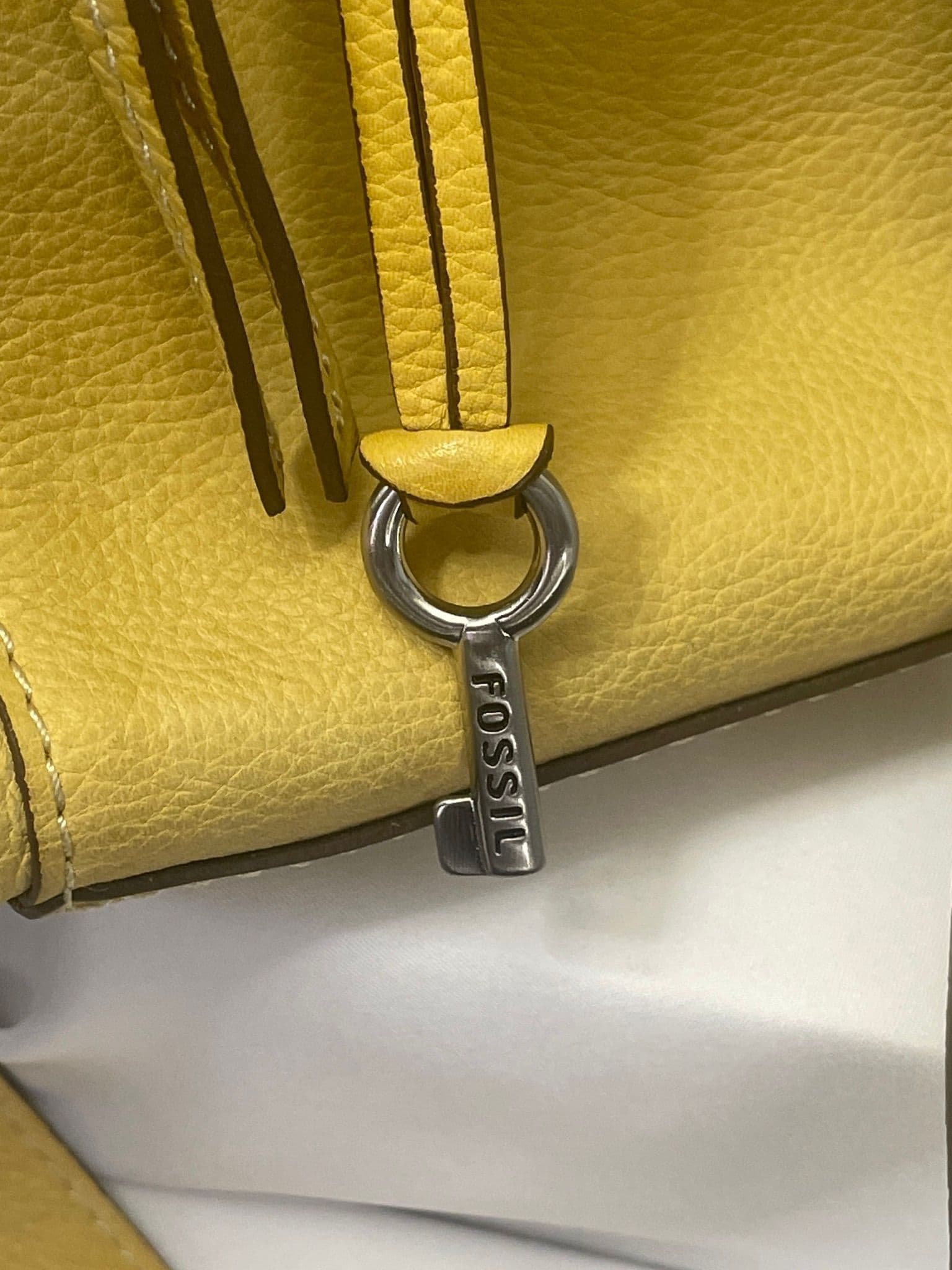 Fossil Yellow Peppled Leather Crossbody Preloved - Thumbnail 6