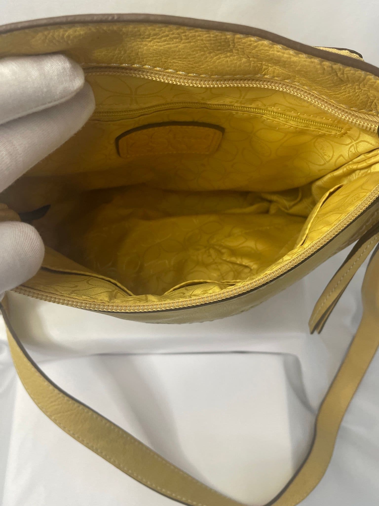 Fossil Yellow Peppled Leather Crossbody Preloved - Thumbnail 4