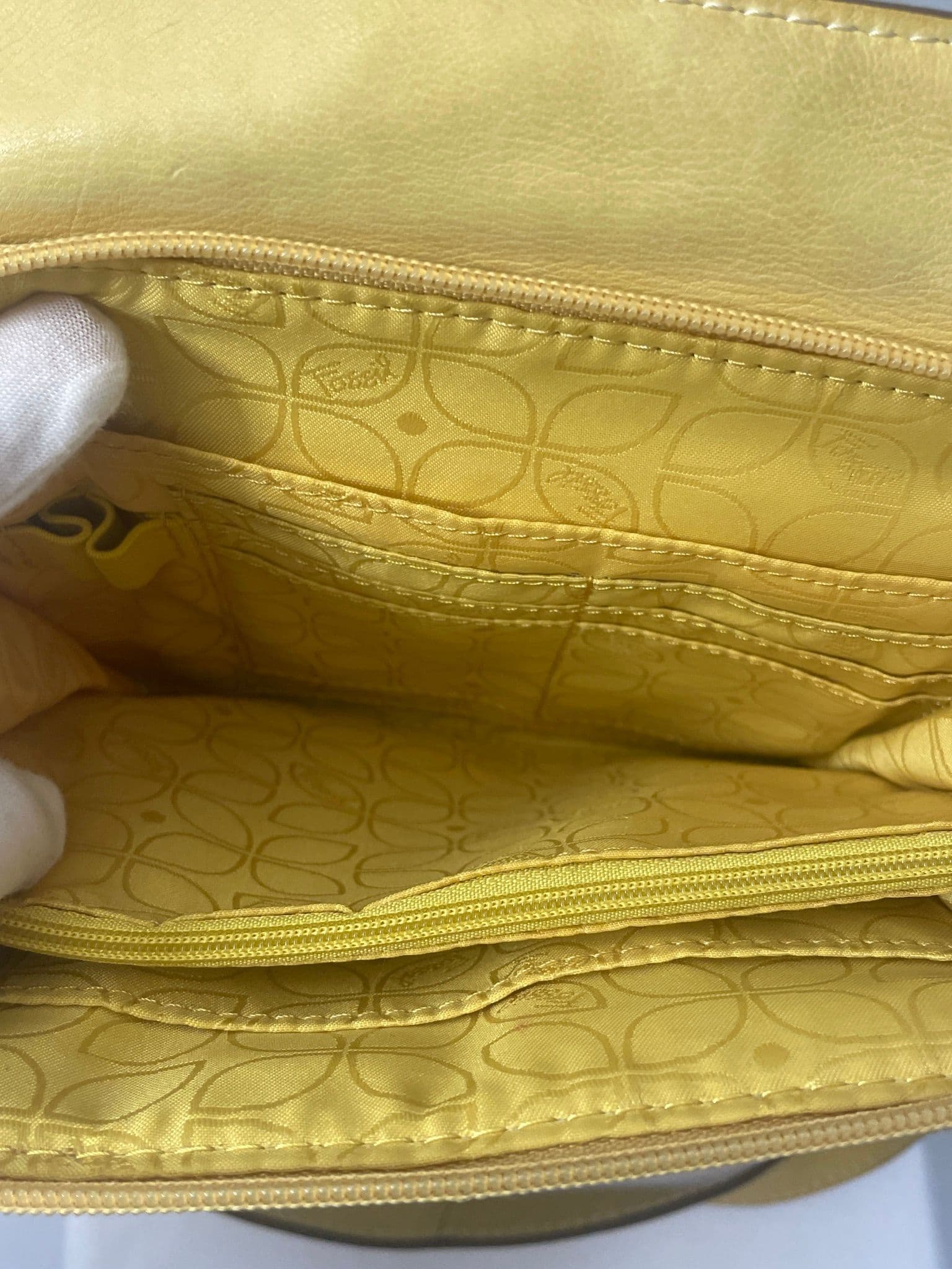 Fossil Yellow Peppled Leather Crossbody Preloved - Thumbnail 5