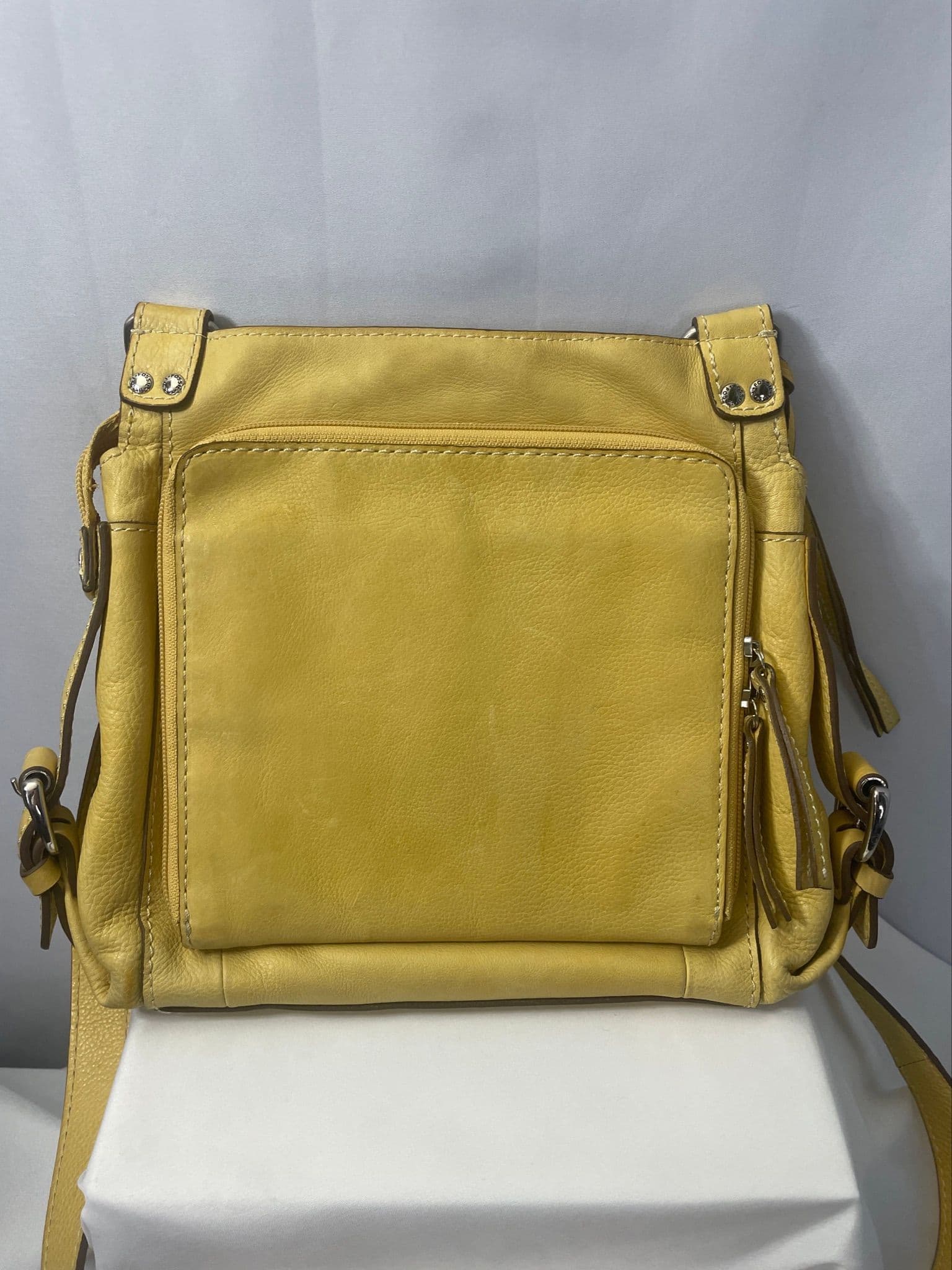 Fossil Yellow Peppled Leather Crossbody Preloved - Thumbnail 2