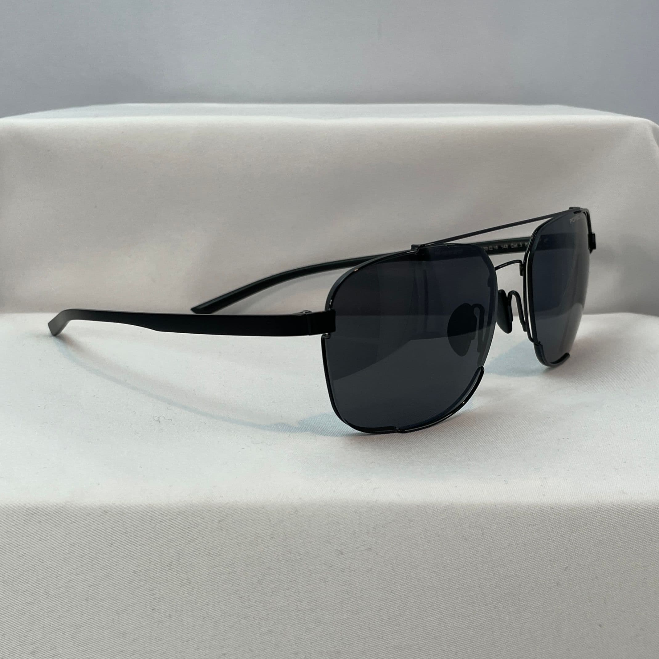 Porsche Design Black Square Performance Sunglasses with Dark Gray Polarized Lenses - Thumbnail 4