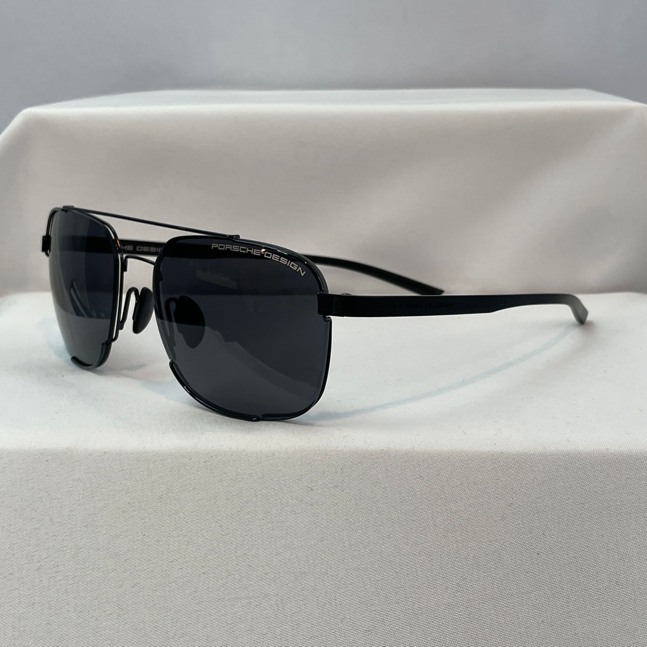 Porsche Design Black Square Performance Sunglasses with Dark Gray Polarized Lenses - Thumbnail 2
