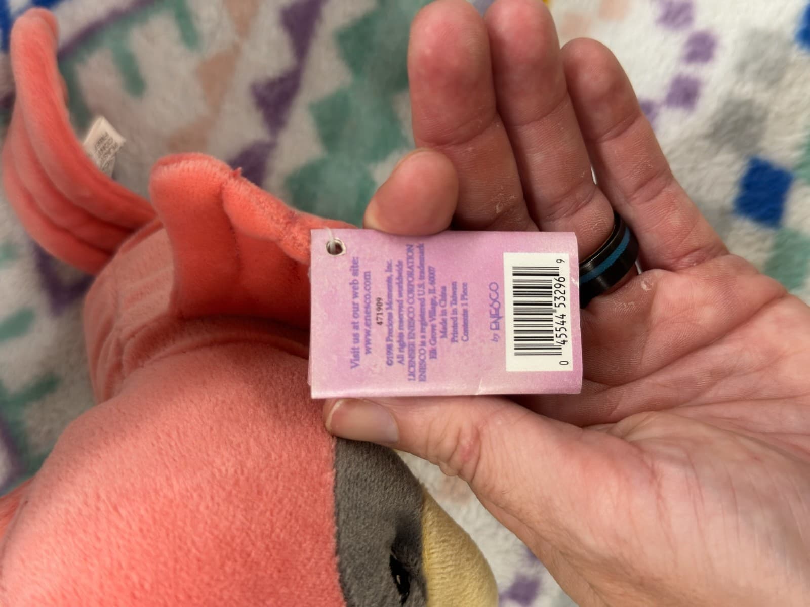 Precious Moments Tender Tails Pink Cardinal 7" Bird Plush 98’ NWT - Thumbnail 7