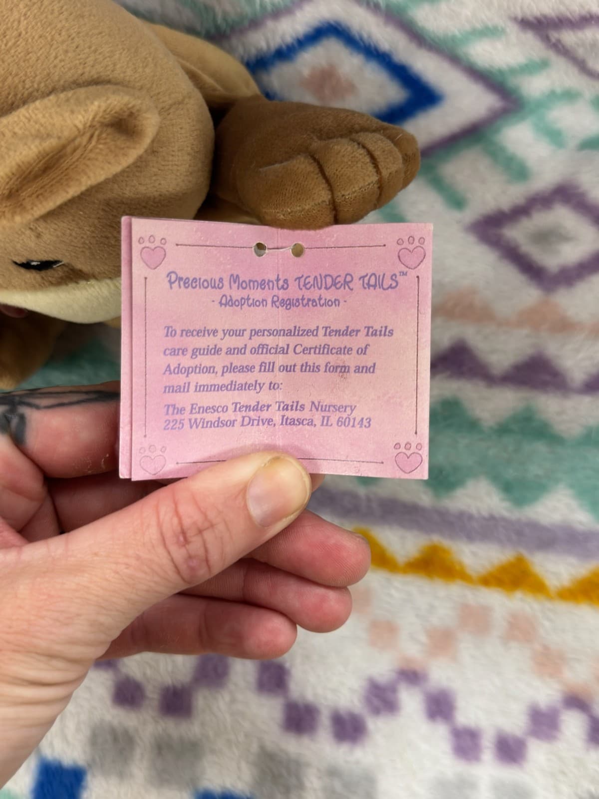 Vintage 1997 Precious Moments Tender Tails Teddy Bear Plush Enesco 358274 NWT - Thumbnail 6