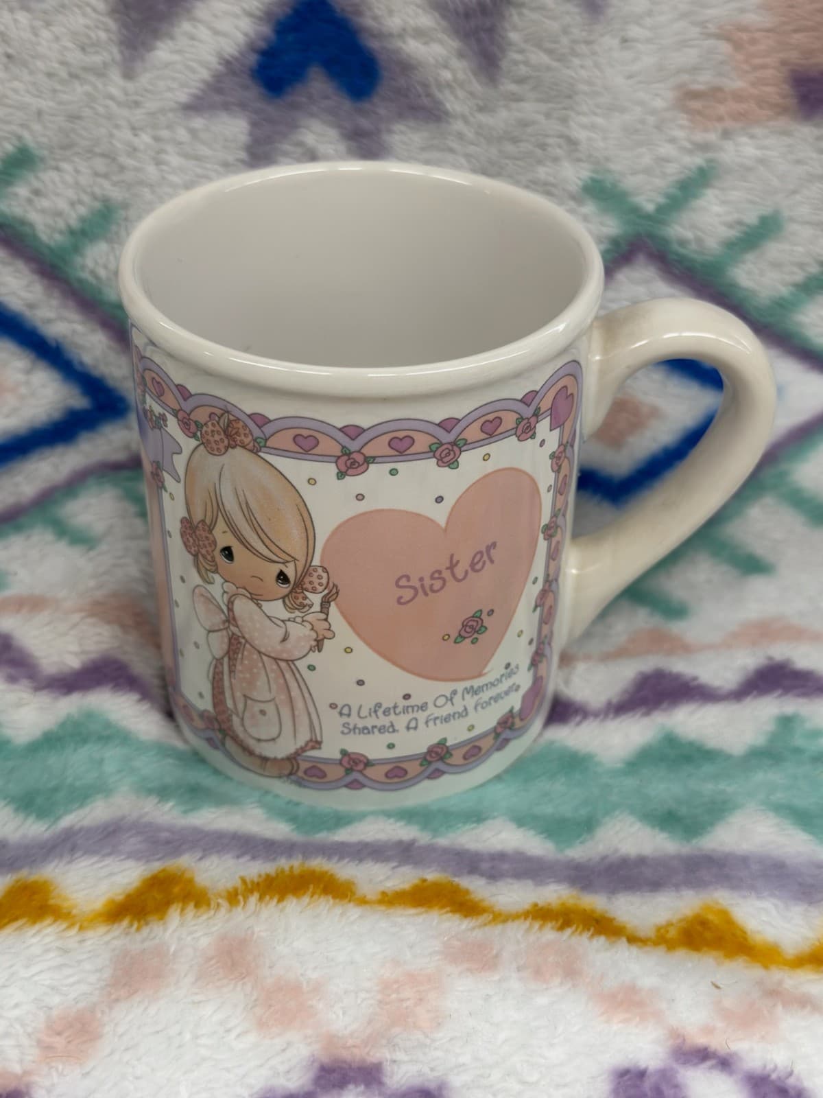Precious Moments "Sister" Mug Enesco 8 fl oz Floral Cottagecore Coffee Tea Cup - Thumbnail 4