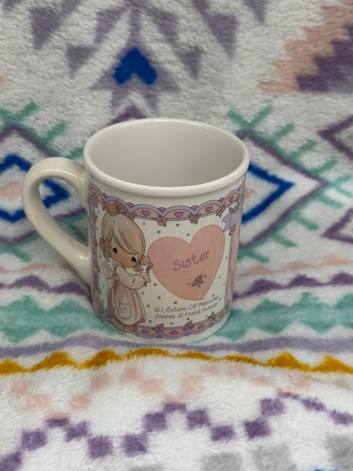 Precious Moments "Sister" Mug Enesco 8 fl oz Floral Cottagecore Coffee Tea Cup - Thumbnail 2
