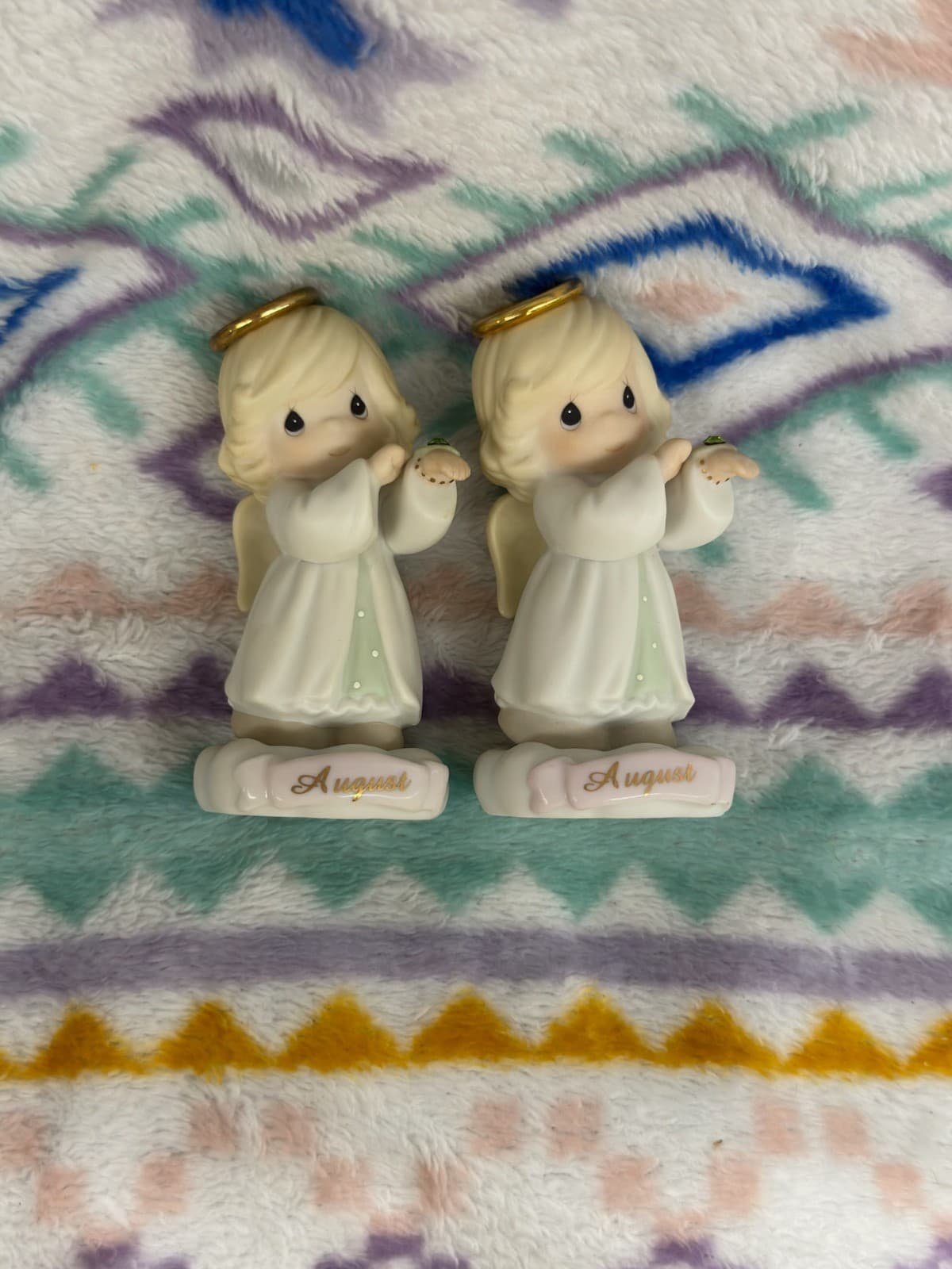 2 Precious Moments August Birthstone Angel Figurine 261319 - Thumbnail 5