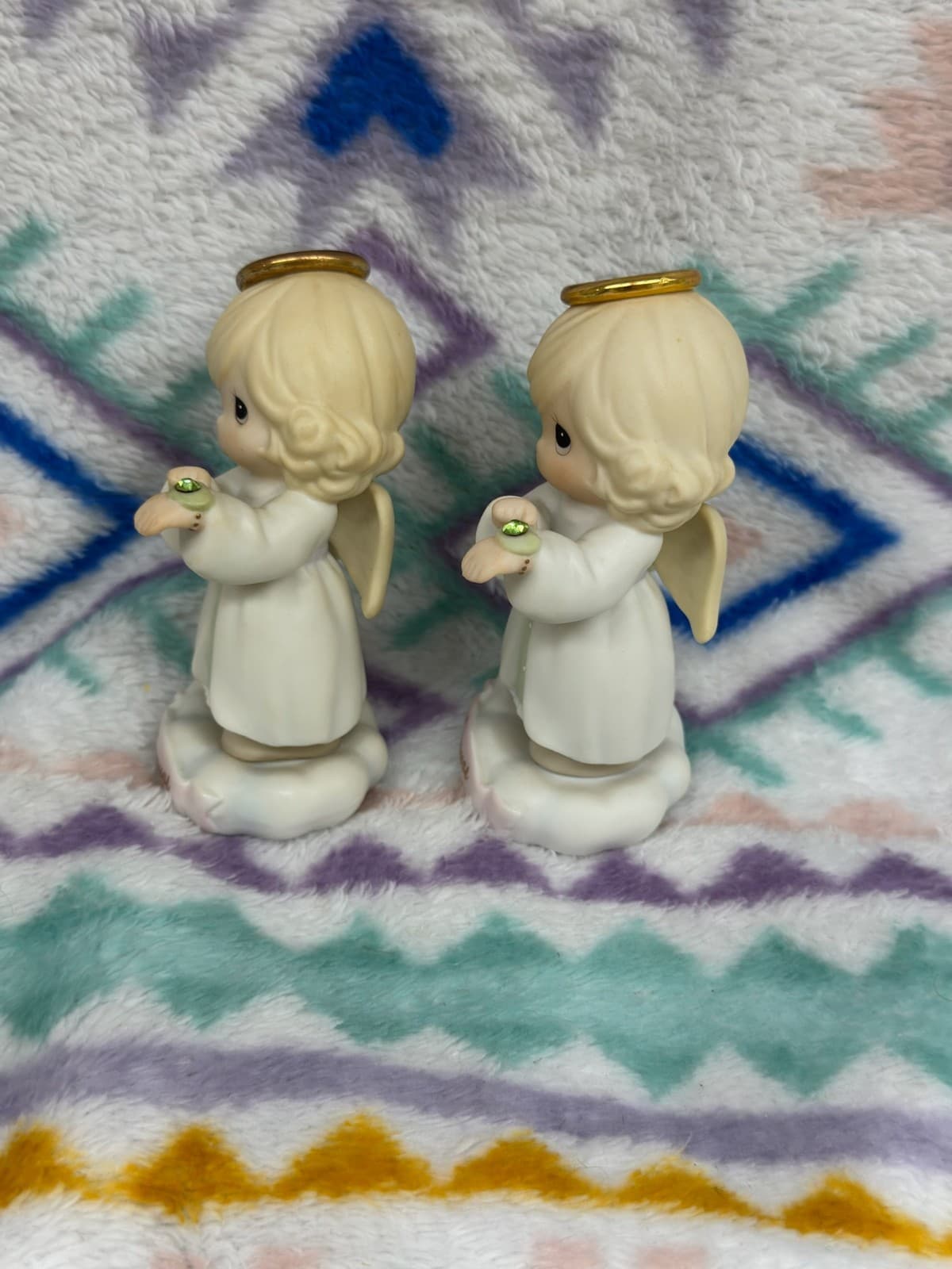 2 Precious Moments August Birthstone Angel Figurine 261319 - Thumbnail 2