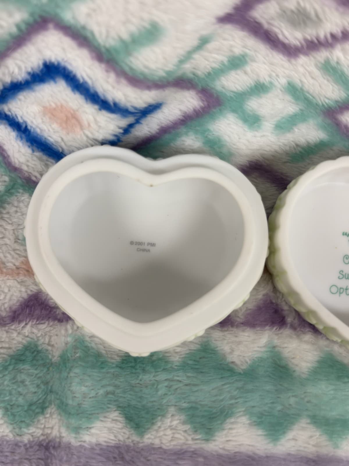 Vintage 1996 Precious Moments Enesco August Heart-Shaped Trinket Box - Thumbnail 7