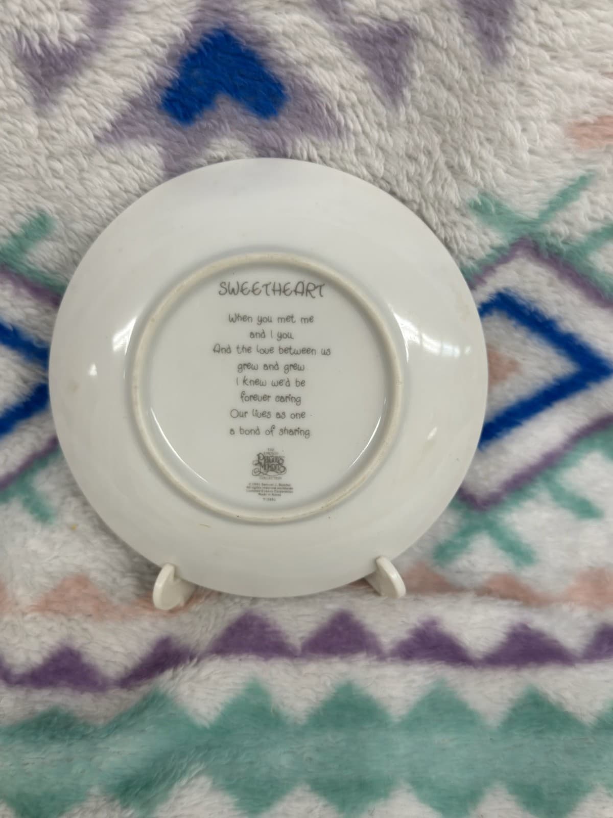 Pair of Vintage 1991 Enesco Precious Moments 4" Porcelain Plates - Thumbnail 5