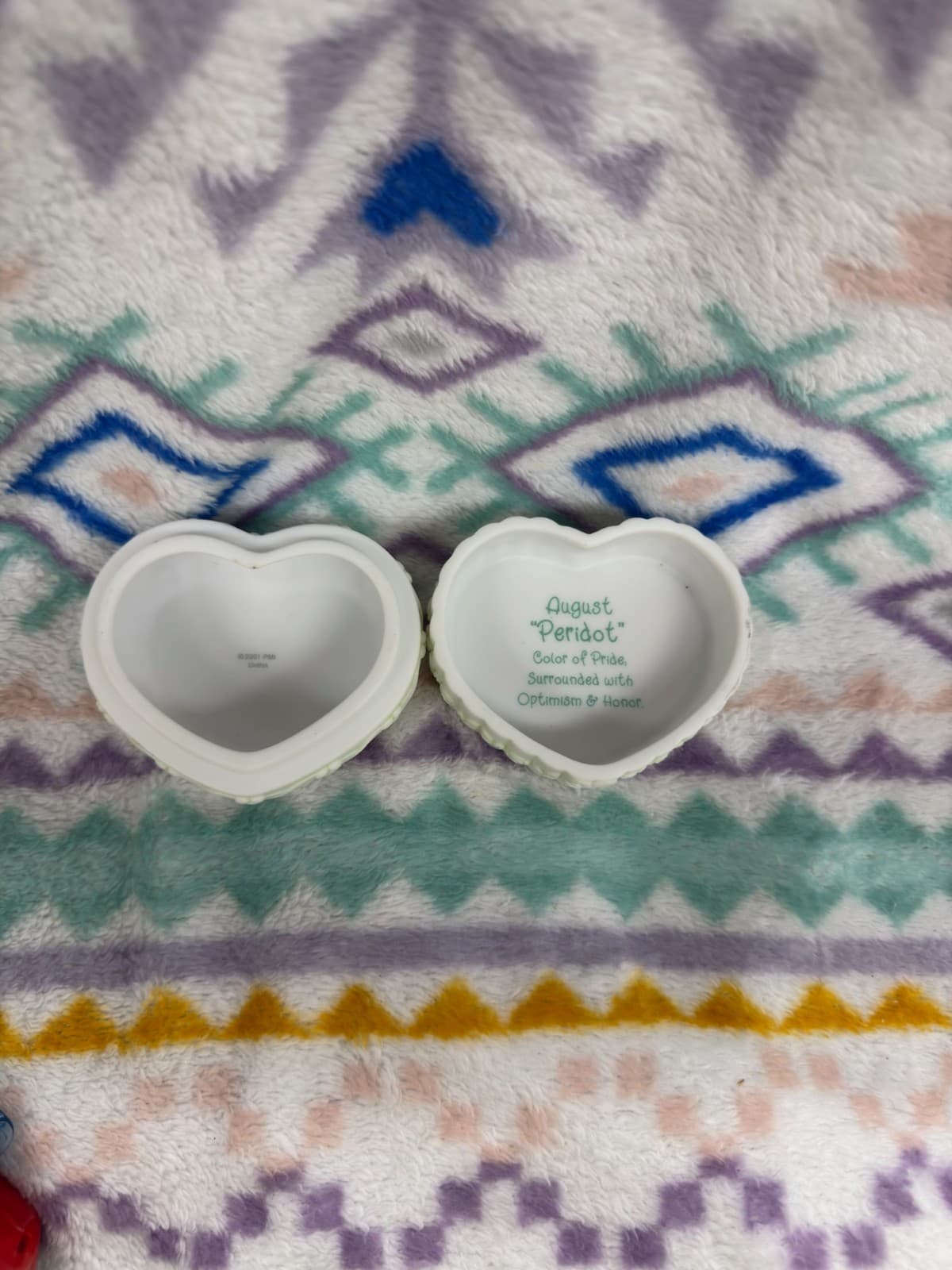 Vintage 1996 Precious Moments Enesco August Heart-Shaped Trinket Box - Thumbnail 6