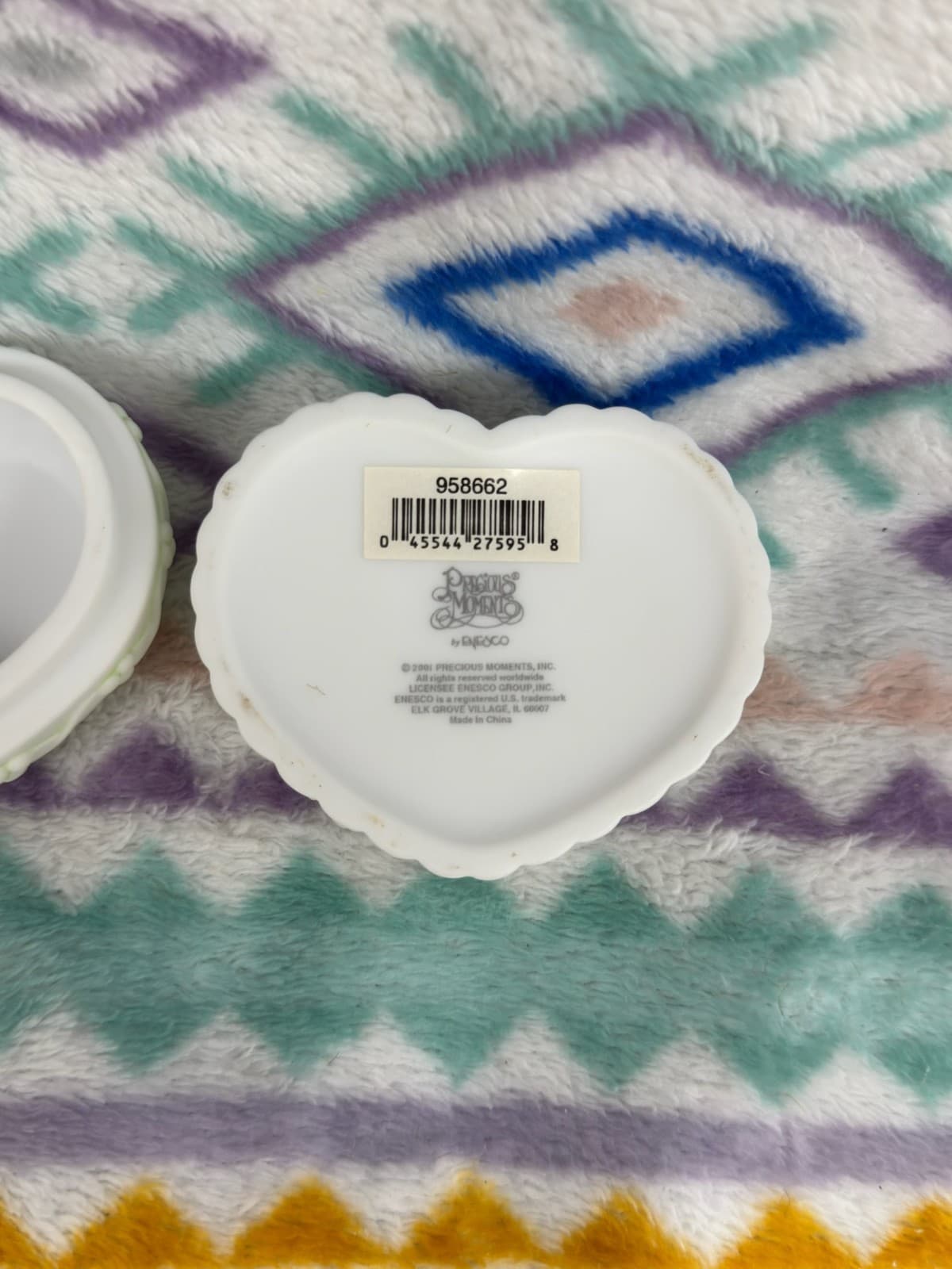 Vintage 1996 Precious Moments Enesco August Heart-Shaped Trinket Box - Thumbnail 9