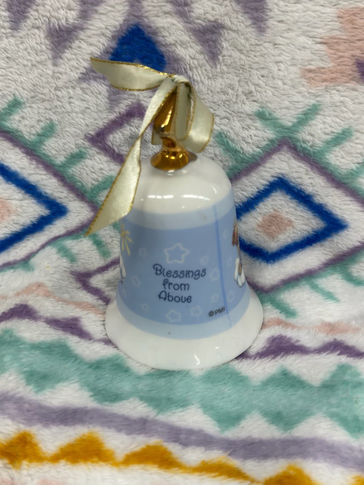 Precious Moments Porcelain Bell #8445 "Blessings From Above" Vintage 2000 - Thumbnail 2