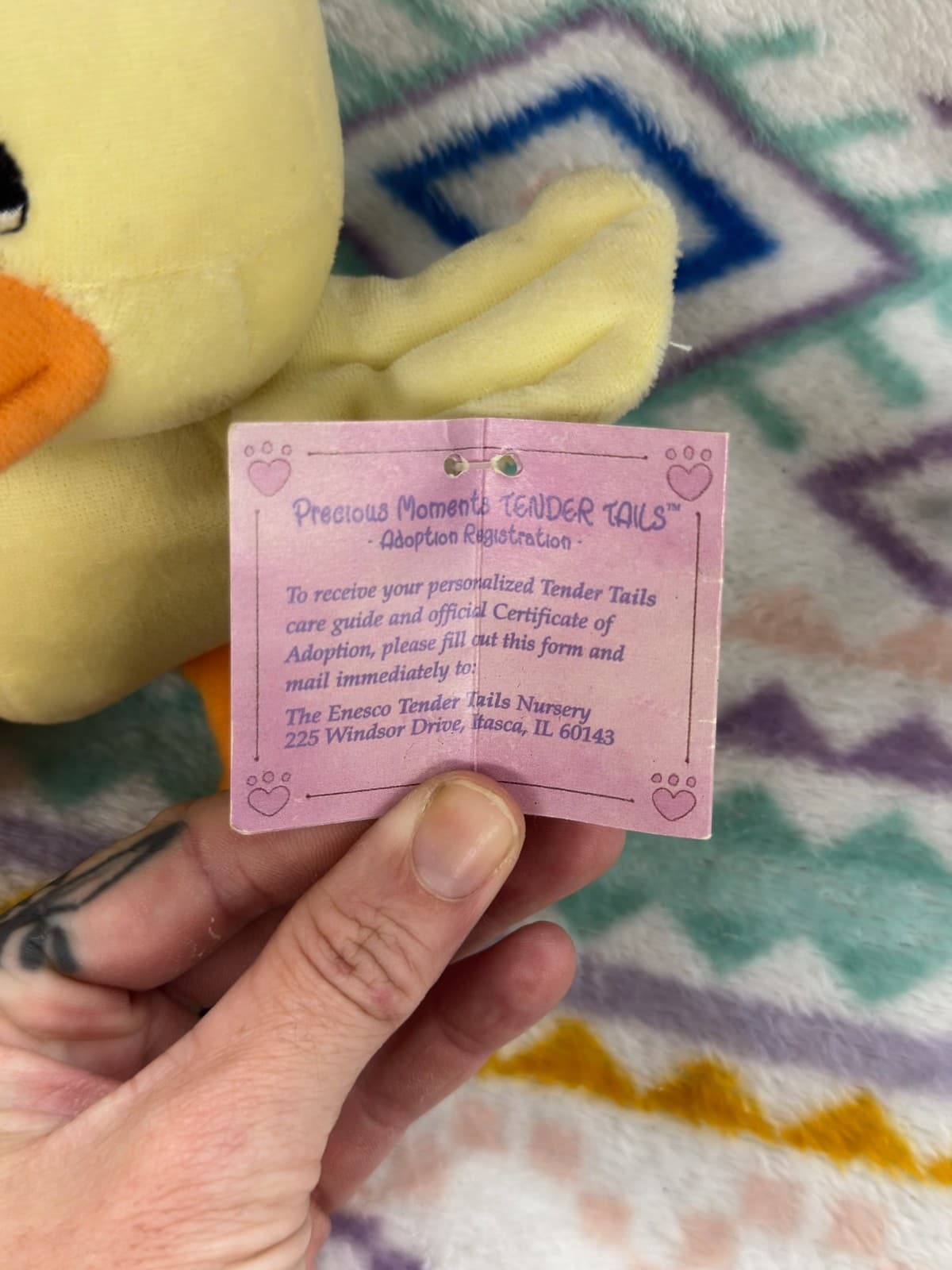 Precious Moments Vintage Tender Tails Duck Plush 1998 - Thumbnail 6