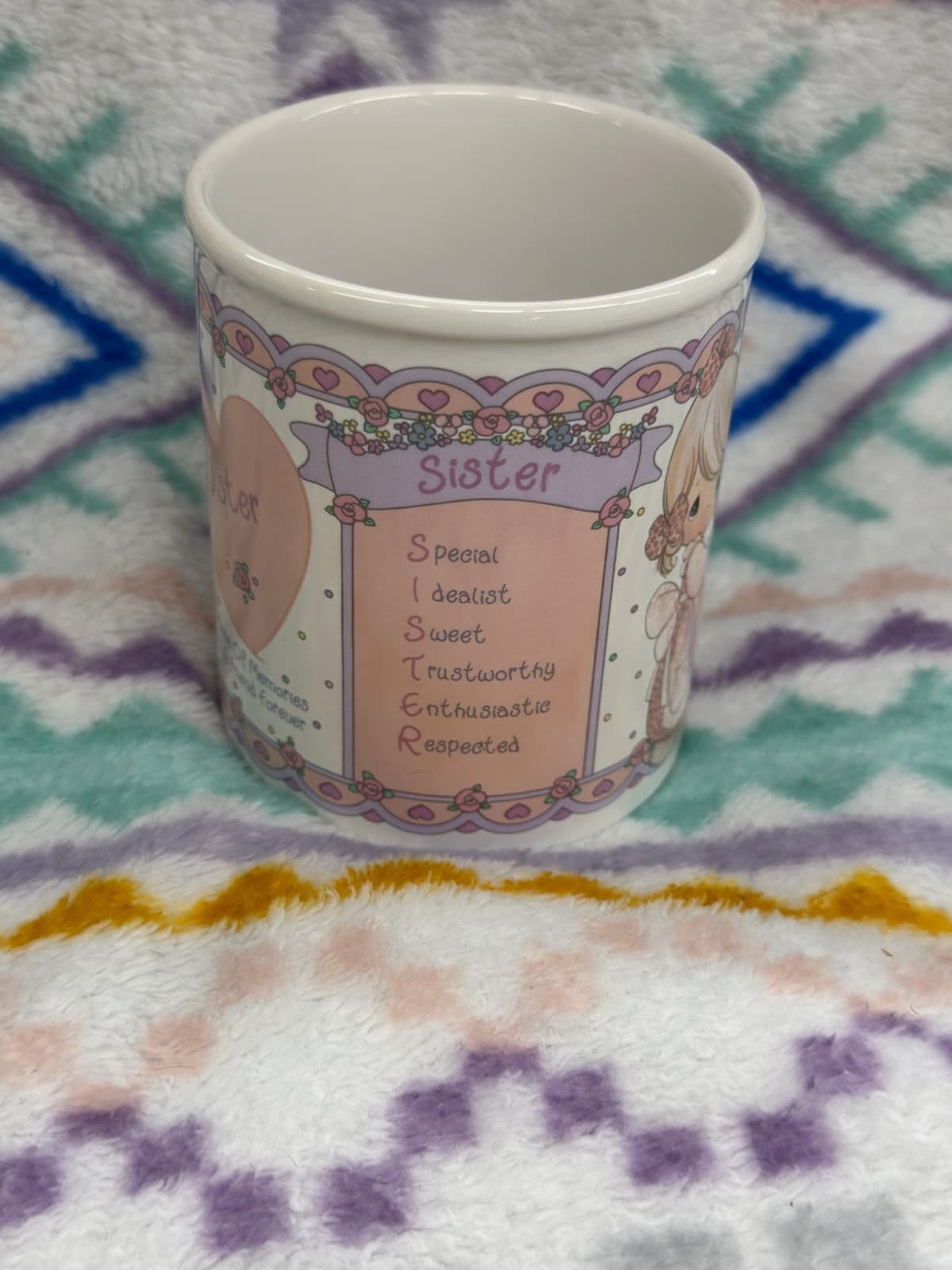 Precious Moments "Sister" Mug Enesco 8 fl oz Floral Cottagecore Coffee Tea Cup - Thumbnail 3