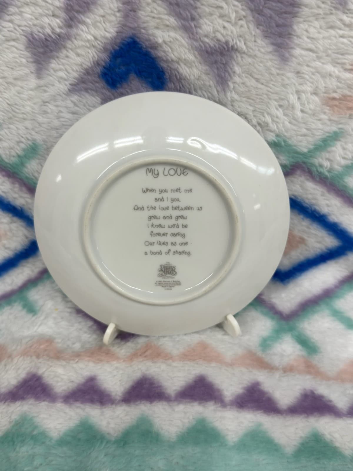 Pair of Vintage 1991 Enesco Precious Moments 4" Porcelain Plates - Thumbnail 3