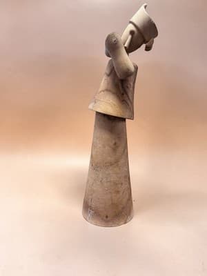 Hand-Carved Wooden Folk Art Figurine – Rustic Abstract Sculpture - Thumbnail 3