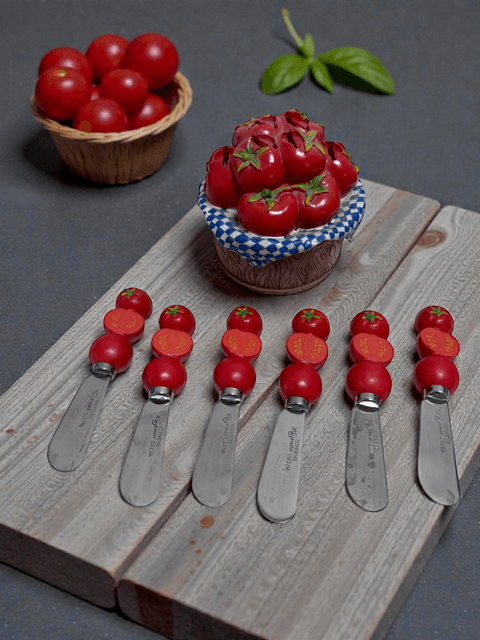 Vintage Tomato Butter/Cheese Spreaders Picnic Basket by Supreme Mr. Spreader - Thumbnail 7