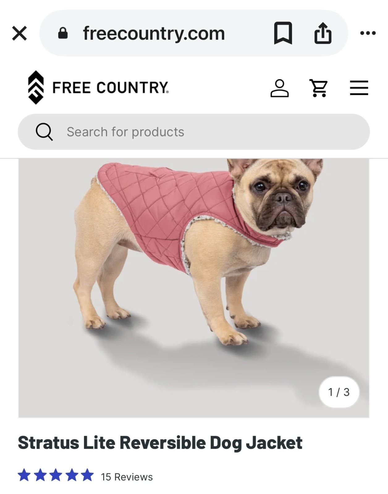 Medium Size Quilted Faux Fur Dog Jacket By Free Country - Thumbnail 7