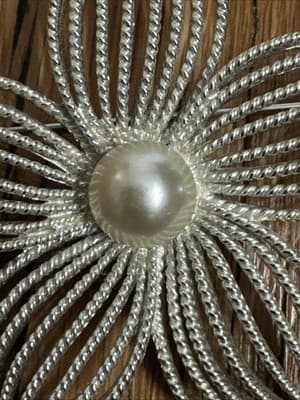 VTG Sarah Coventry Moon Flower Brooch & Earrings Set Silver Tone Retro Jewelry - Thumbnail 8
