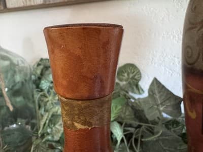 Vintage Italian Leather Wrapped Decanter Bottle With Stopper Made In Italy - Thumbnail 6