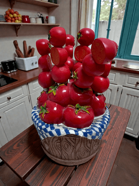 Vintage Tomato Butter/Cheese Spreaders Picnic Basket by Supreme Mr. Spreader - Thumbnail 4