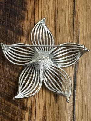 VTG Sarah Coventry Moon Flower Brooch & Earrings Set Silver Tone Retro Jewelry - Thumbnail 4