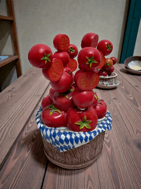 Vintage Tomato Butter/Cheese Spreaders Picnic Basket by Supreme Mr. Spreader - Thumbnail 5