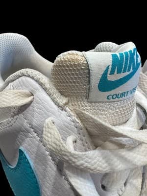 Nike Court Vision Low Women's 9.5 White Tropical Twist Teal Leather CD5434-102 - Thumbnail 11