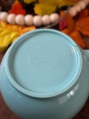 4 MCM Aqua Blue Melamine Stackable Coffee Tea Cups Mugs - Thumbnail 5